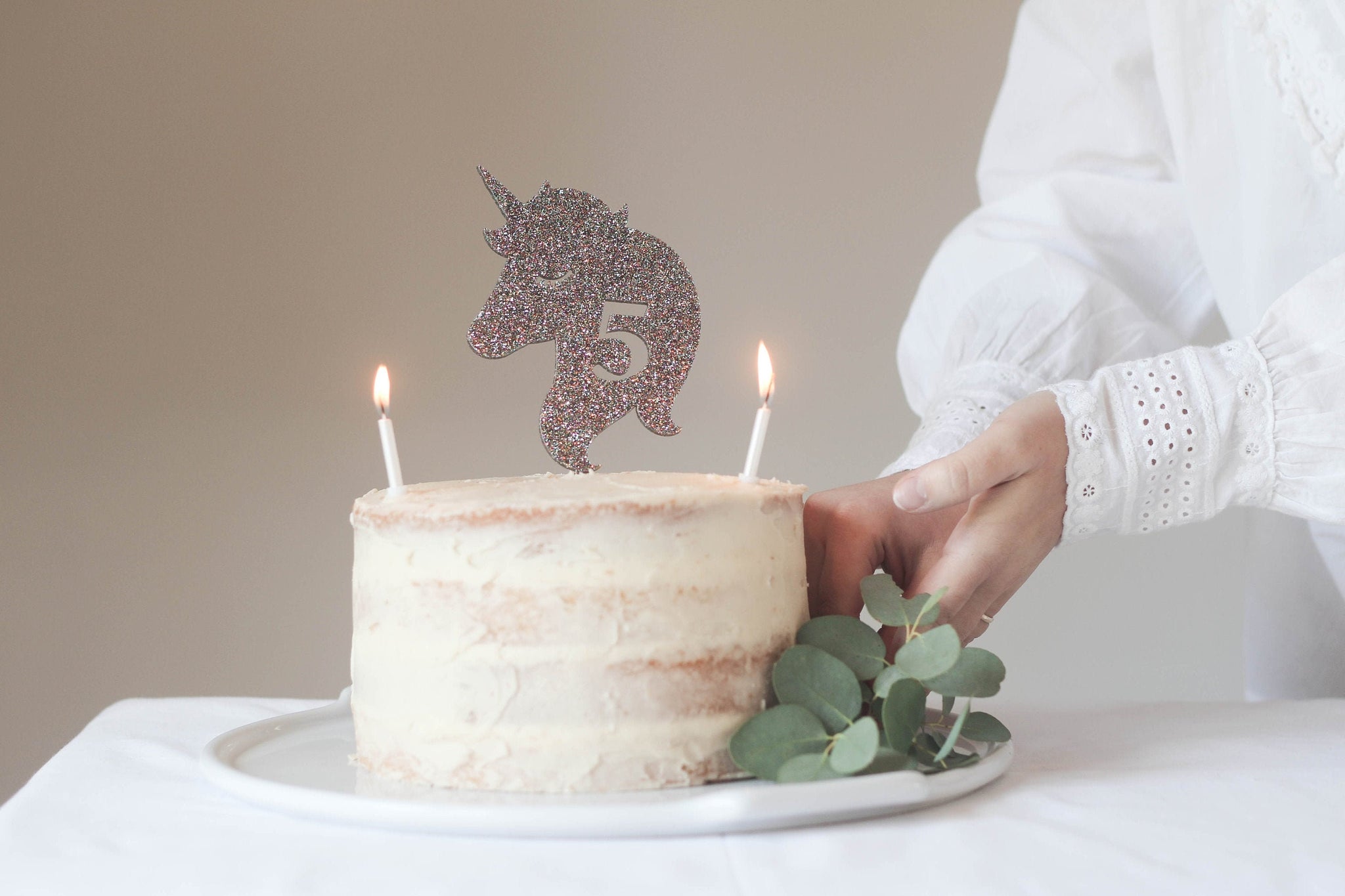 Glitter Unicorn Cake Topper Perfect For A Sparkly And Magical Unicorn Themed Birthday Party, Happy Birthday Cake Topper