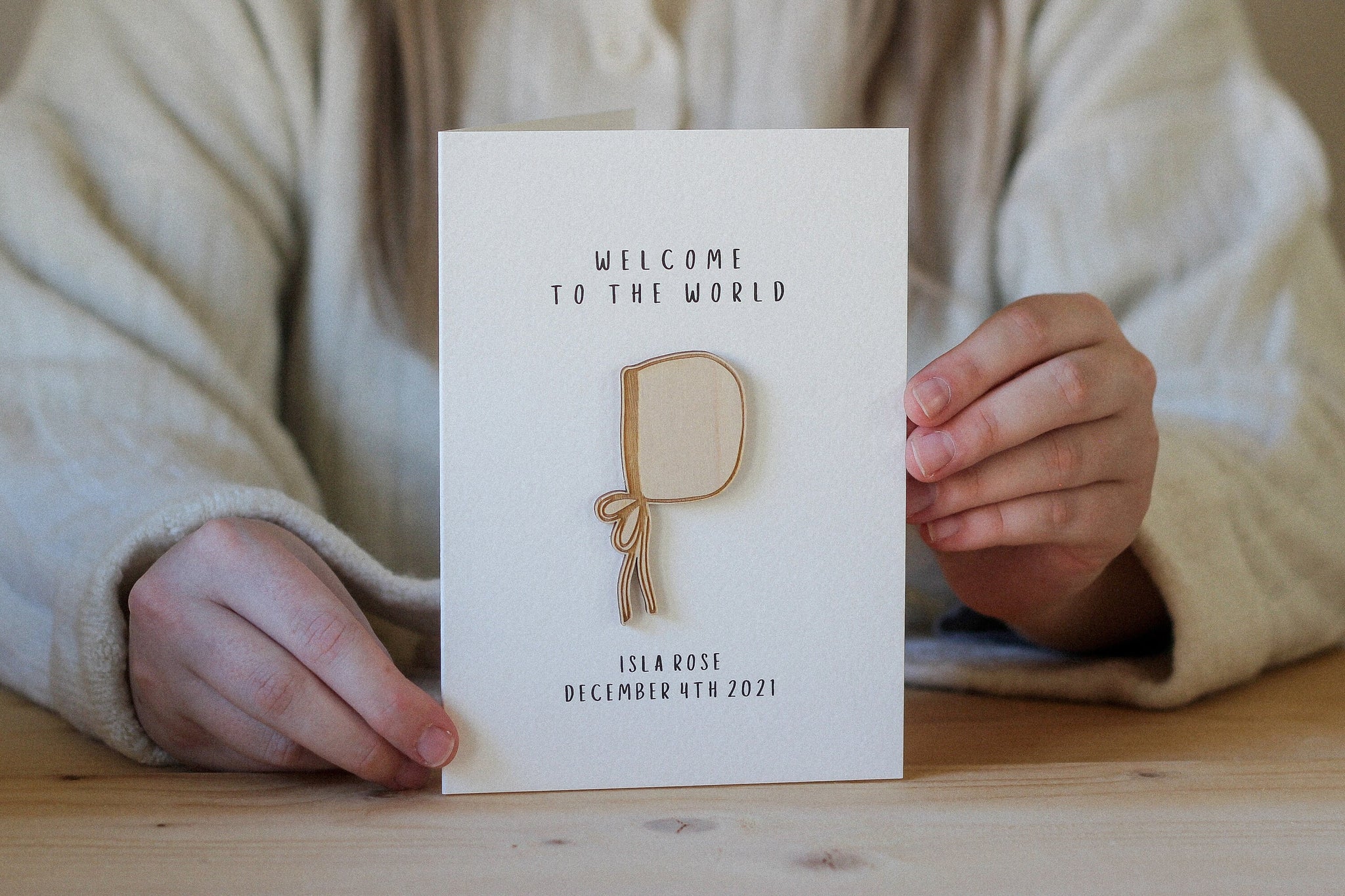 Personalised Welcome To The World Card | Celebration Card | Wooden Card