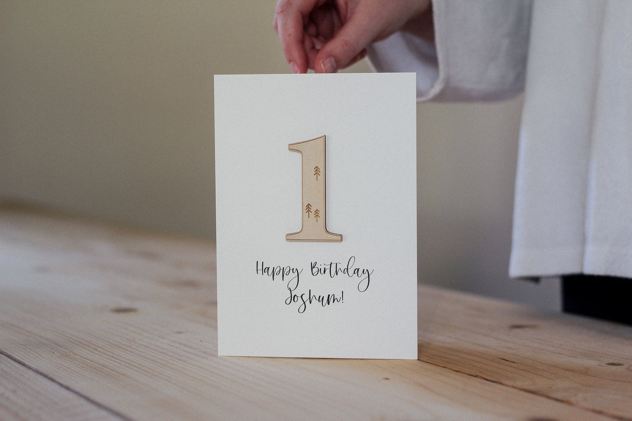Personalised Number Birthday Card | Celebration Card | Wooden Card