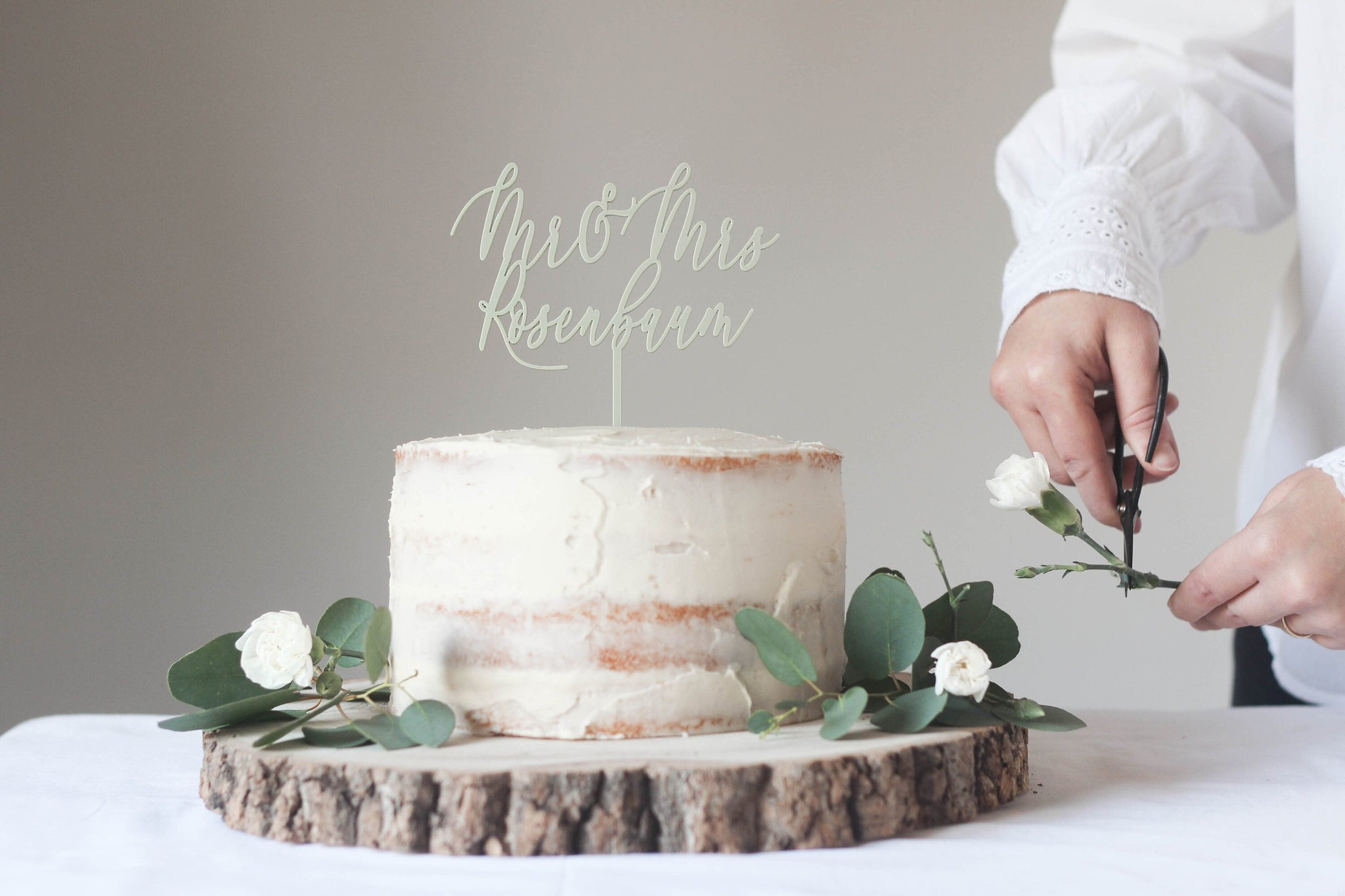 Custom Mr And Mrs Wedding Cake Topper - A Modern Surname Wedding Cake Topper
