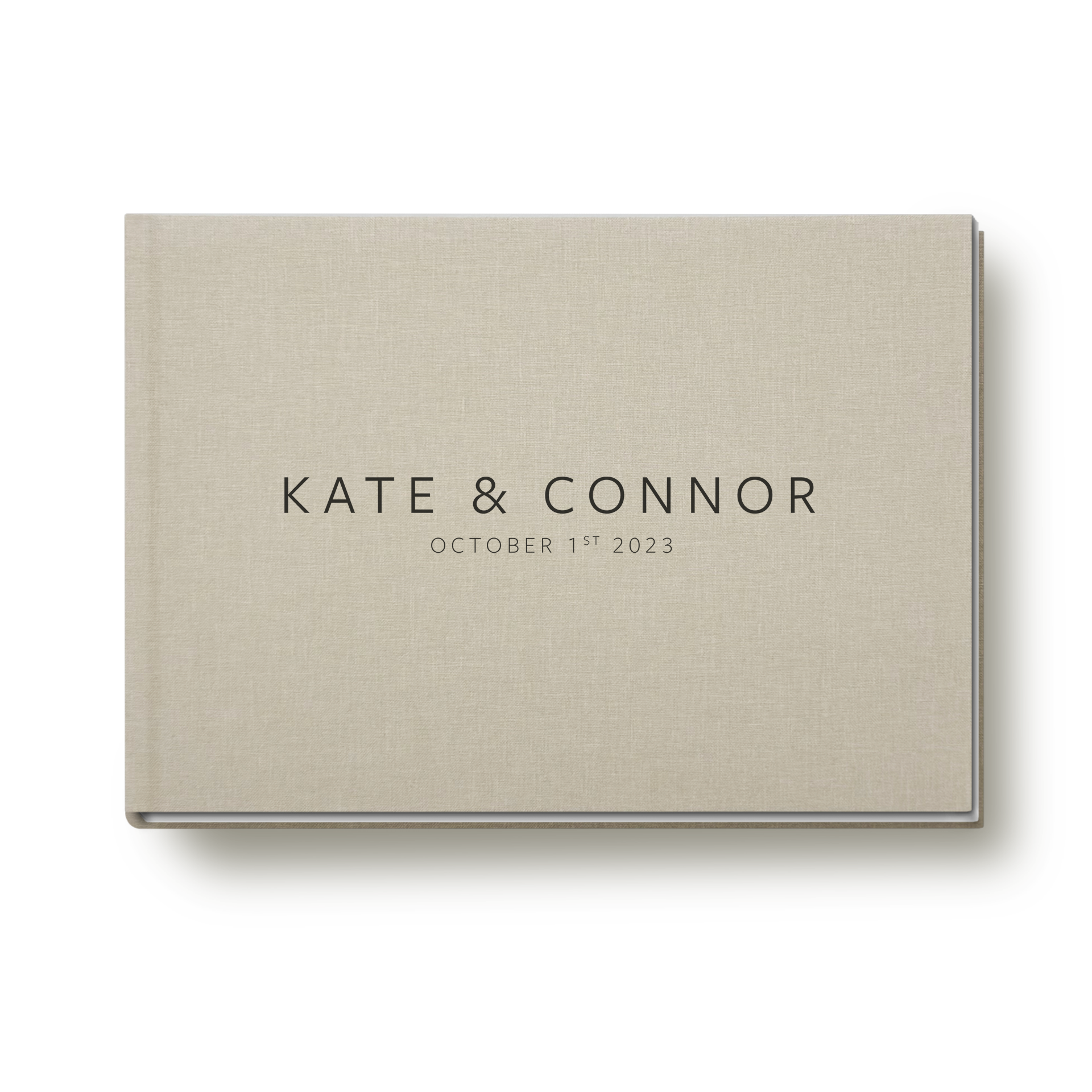 Simple Linen Wedding Guestbook