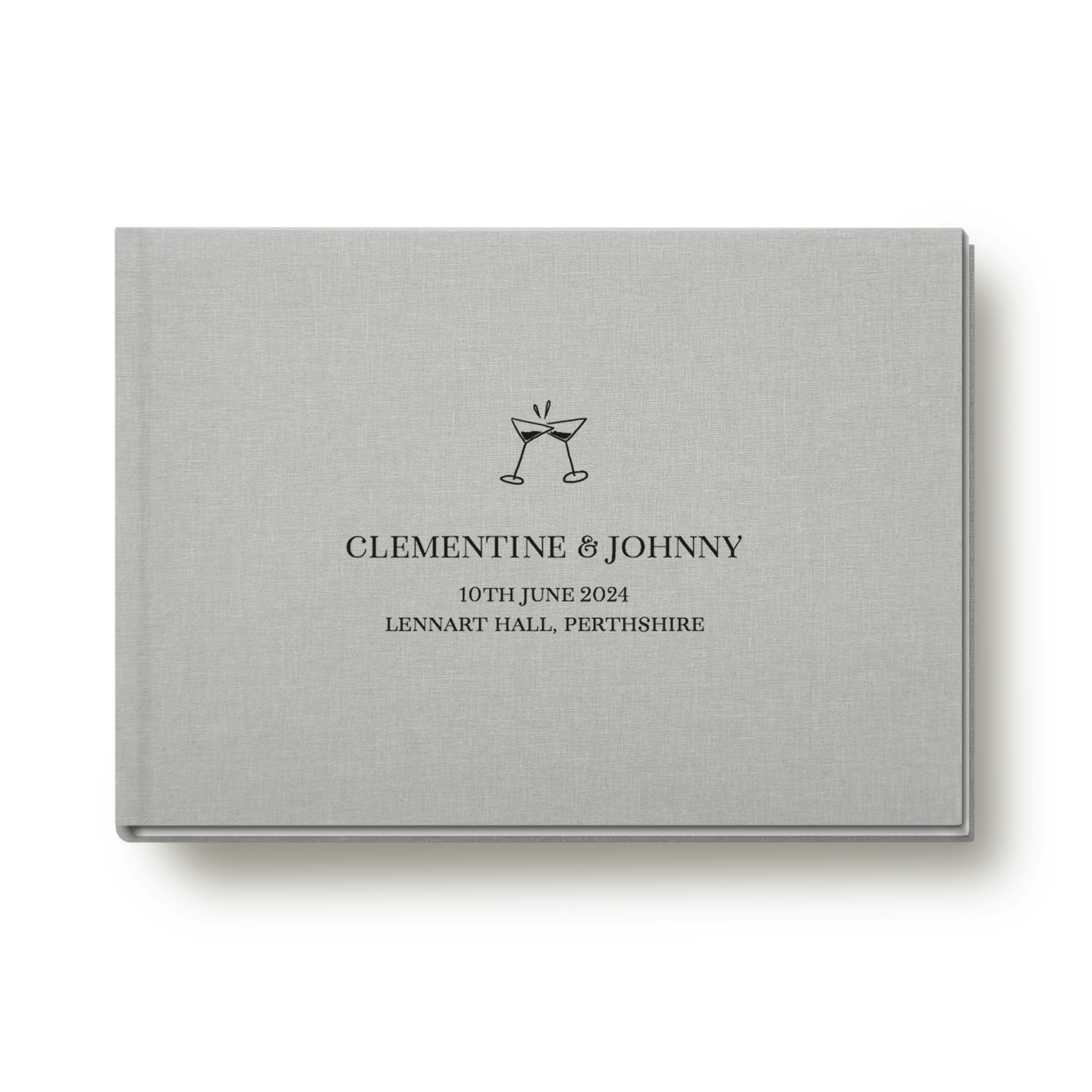 Modern Hardcover Linen Guestbook