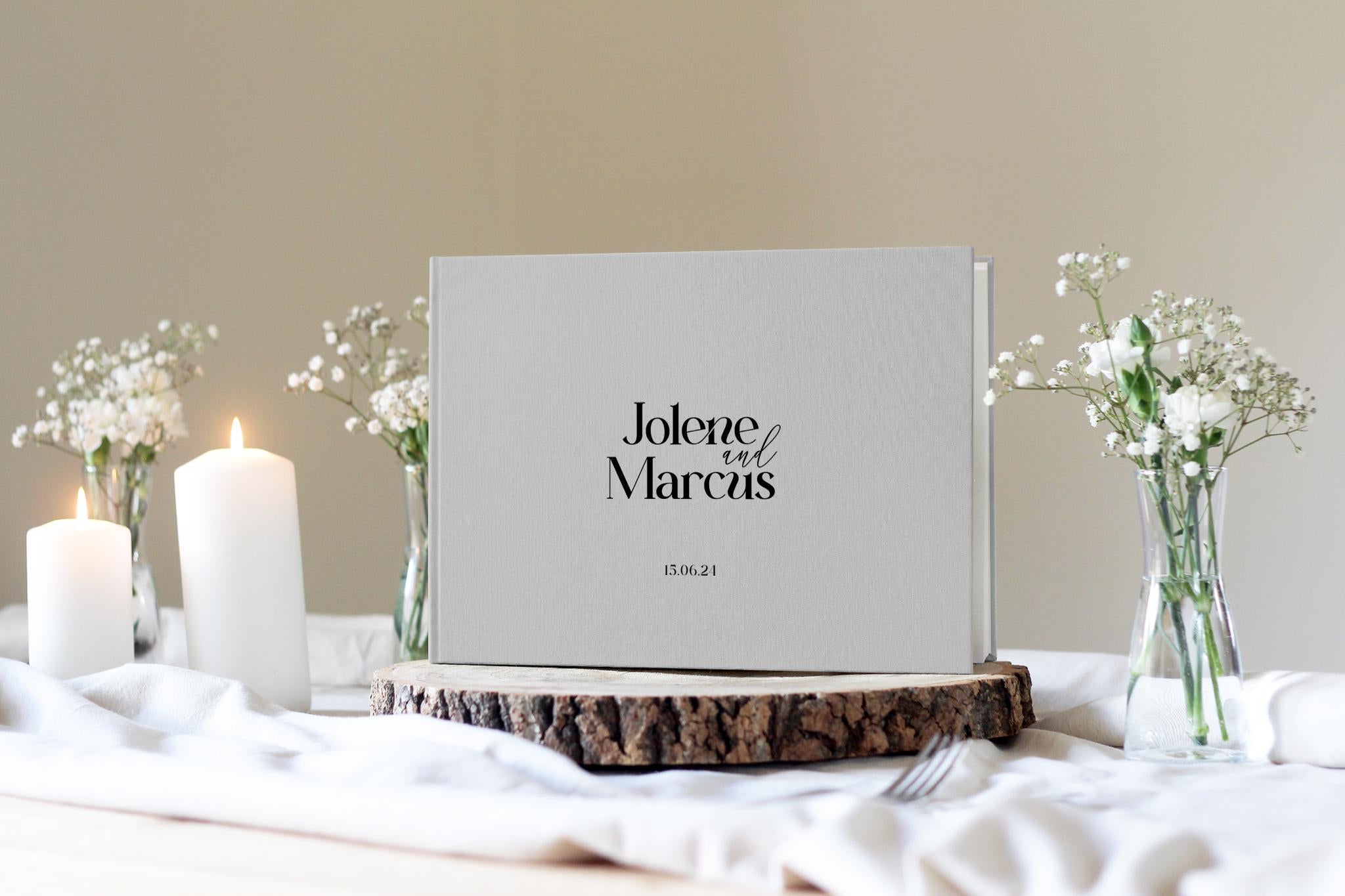 Surname Guestbook, Modern Guest Book, Modern Wedding Guest Book, Personalised Guest Book, Minimal Guestbook, Linen Wedding Guestbook,