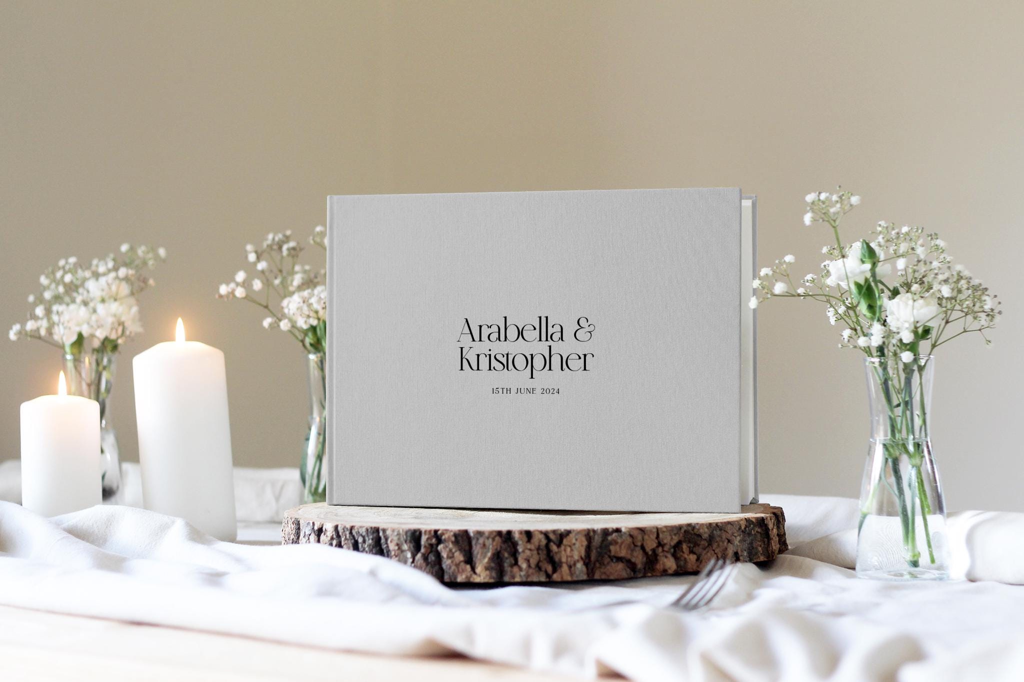 Printed Guestbook, Modern Guest Book, Modern Wedding Guest Book, Personalised Guest Book, Minimal Guestbook, Linen Wedding Guestbook,
