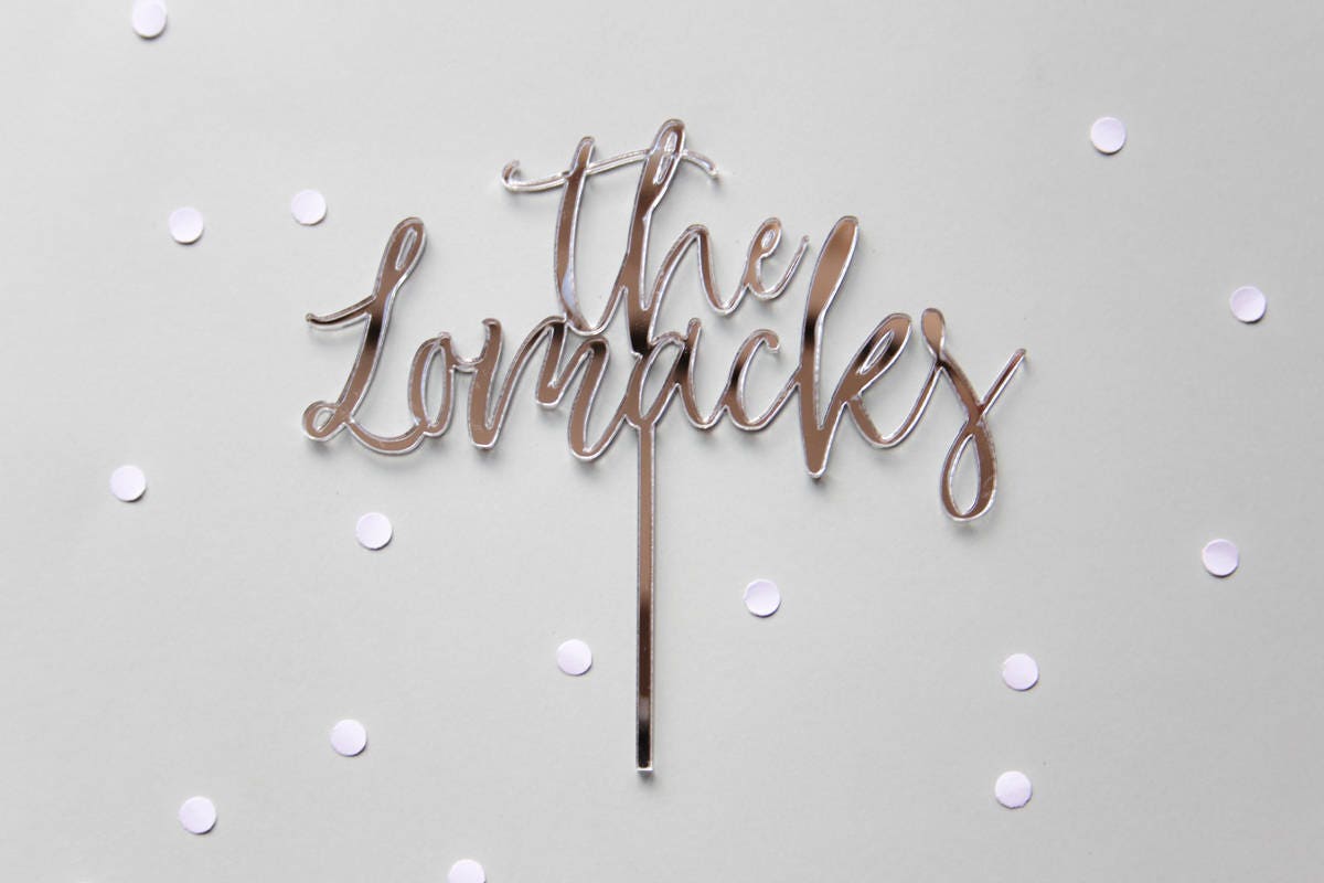 Surname Wedding Cake Topper Wedding Cake Toppers Cake Topper Wedding Custom Cake Topper Gold Cake Topper Name Cake Topper Silver Cake Topper
