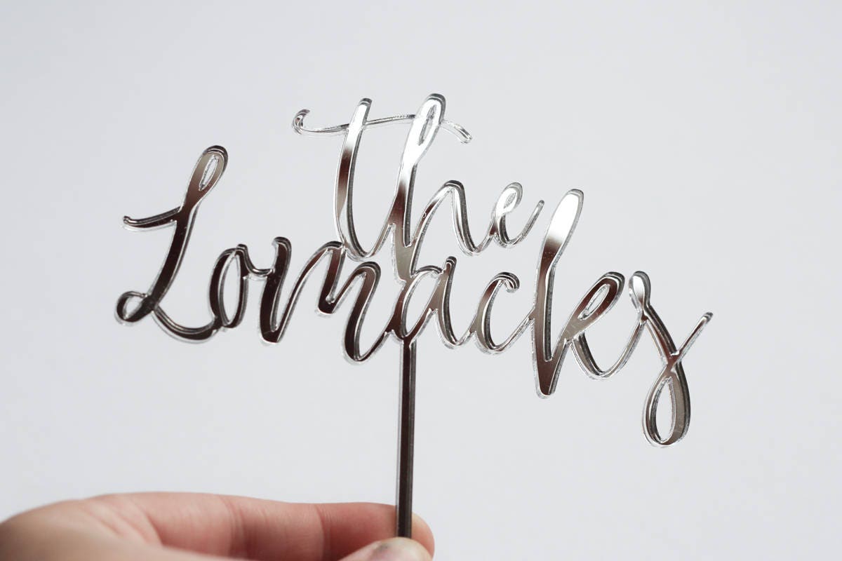 Surname Wedding Cake Topper Wedding Cake Toppers Cake Topper Wedding Custom Cake Topper Gold Cake Topper Name Cake Topper Silver Cake Topper
