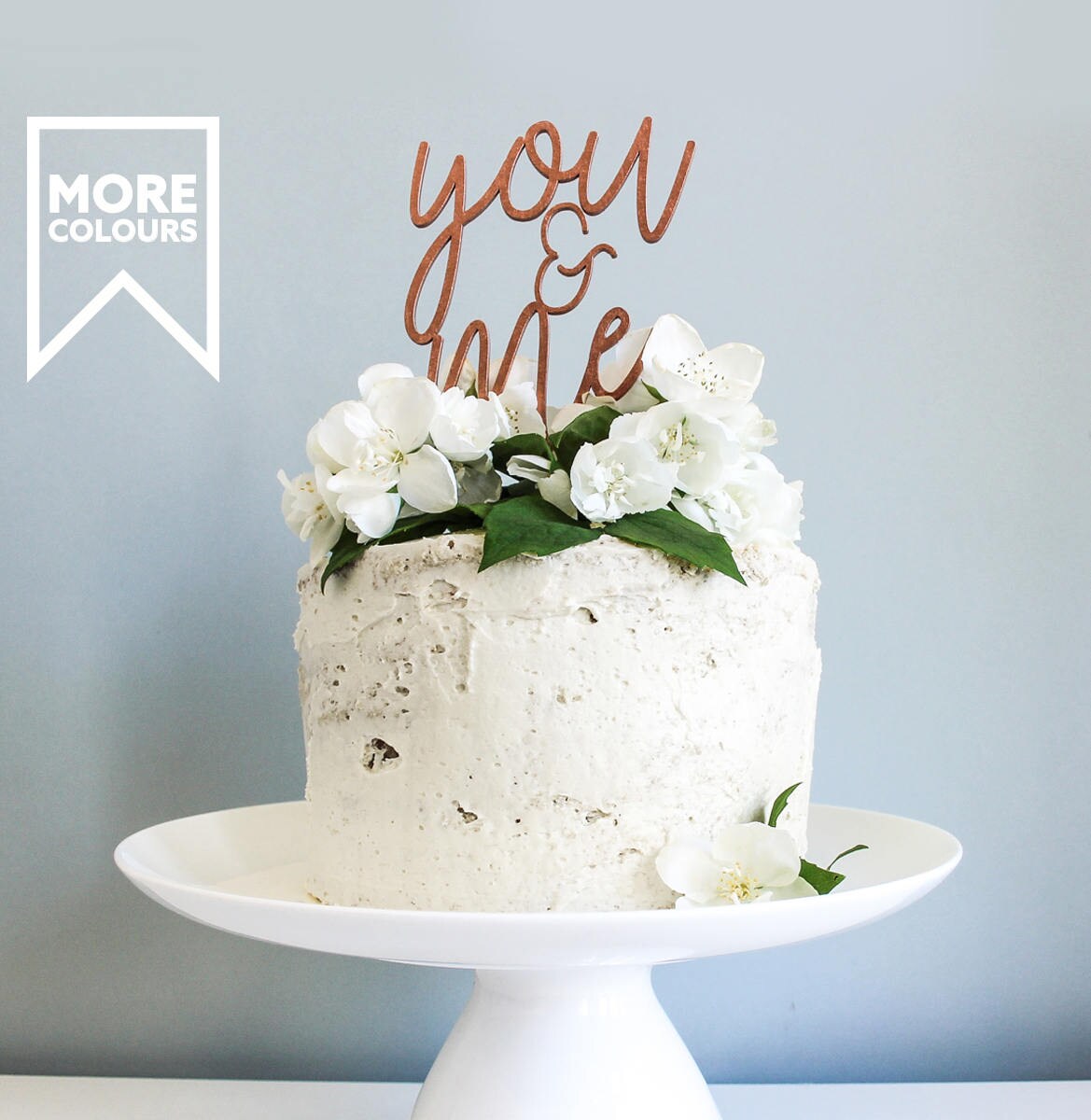 You & Me Anniversary Cake Topper, Script Cake Topper