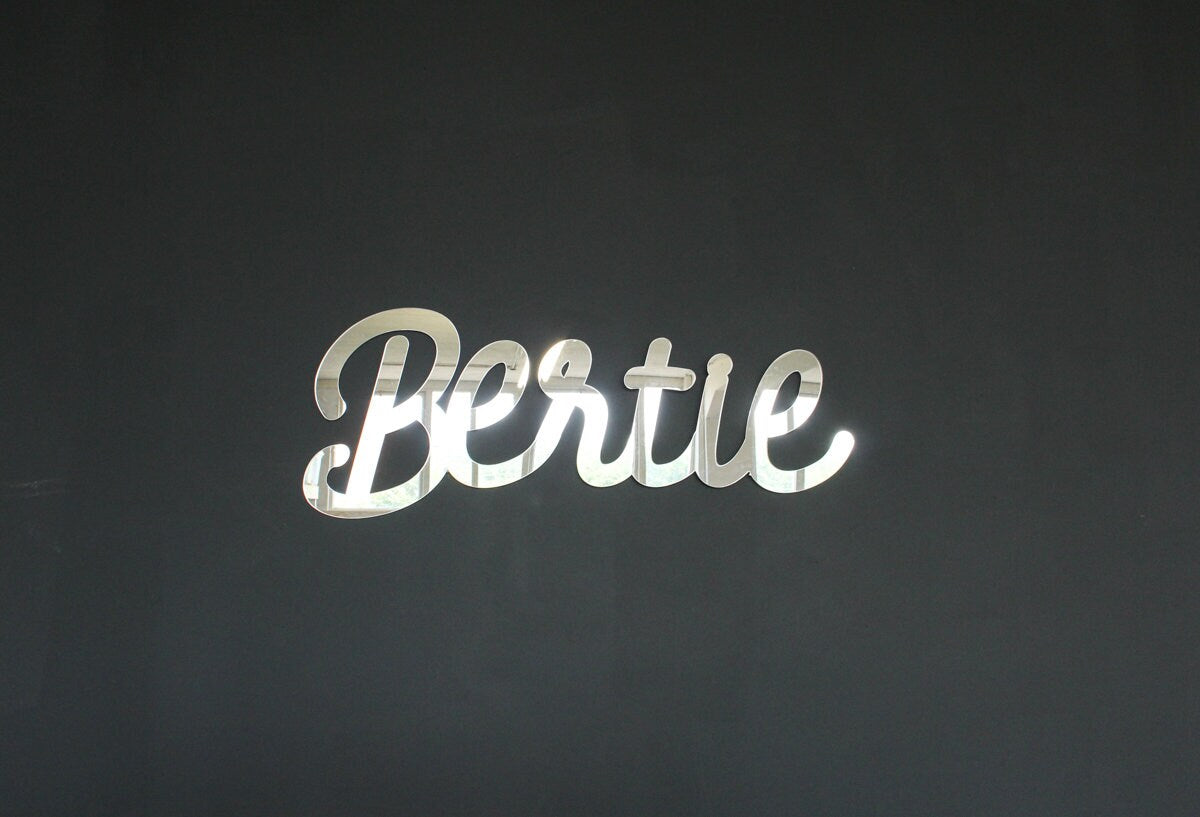 Custom Mirror Gold Name Sign Wall Art, Nursery Name Sign Baby Shower Gift
