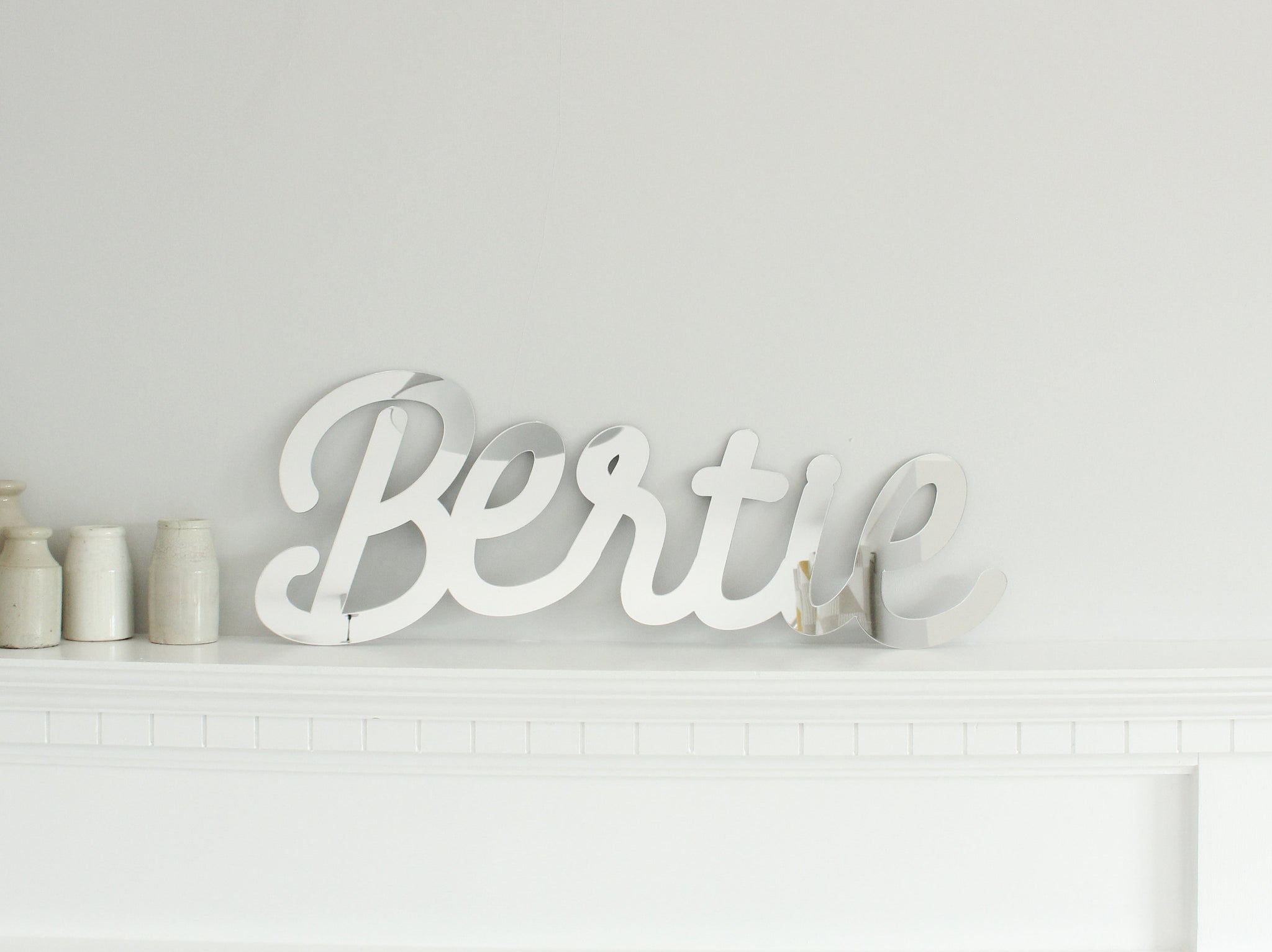 Custom Mirror Gold Name Sign Wall Art, Nursery Name Sign Baby Shower Gift