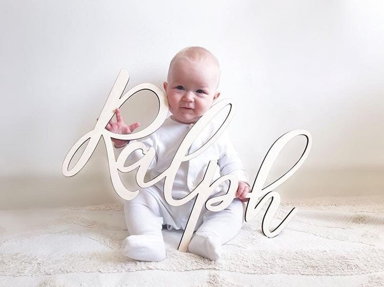 Nursery Name Sign Nursery Wall Art Nursery Decor Baby Shower Gift Wood Sign Woodland Nursery Art Kids Room Decor Custom Baby Last Name Sign