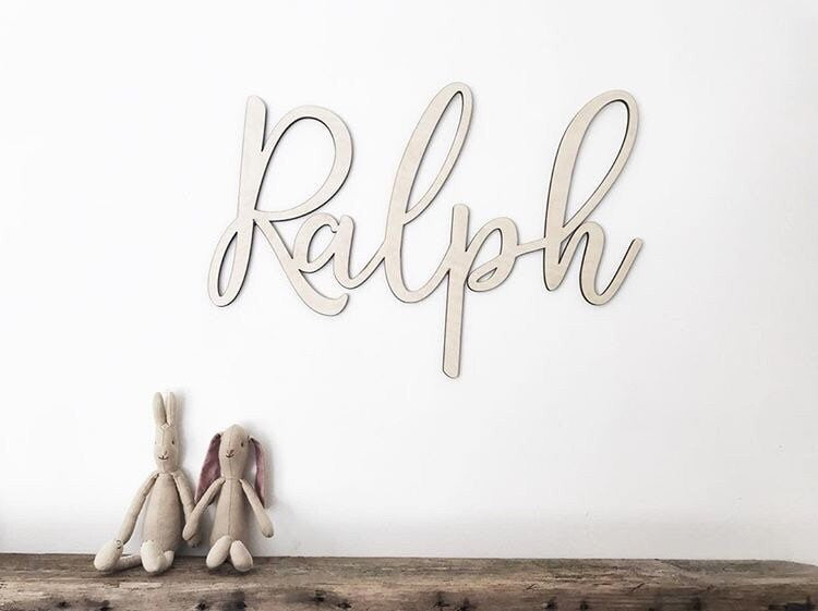 Nursery Name Sign Nursery Wall Art Nursery Decor Baby Shower Gift Wood Sign Woodland Nursery Art Kids Room Decor Custom Baby Last Name Sign