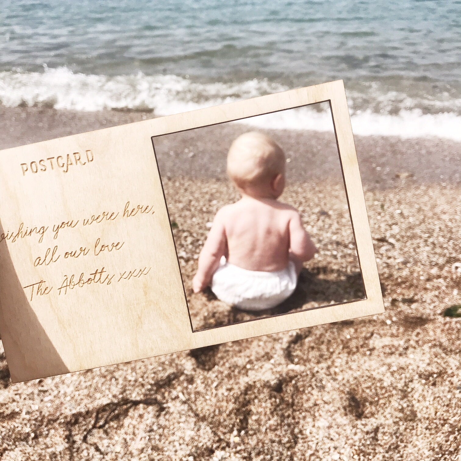 Wooden Postcard Photography Prop, Photo Booth Props Newborn Baby Photo Prop Baby Shower Gift Wedding Gift Best Friend Gift Instagram Frame