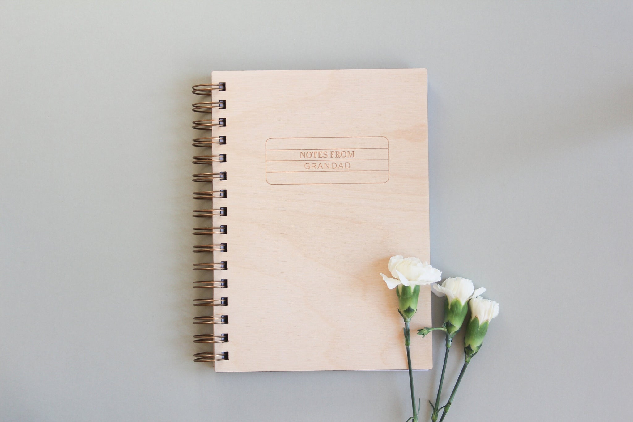 Personalized Wooden Notebook Engraved And Spiral Bound, Personalized Journal