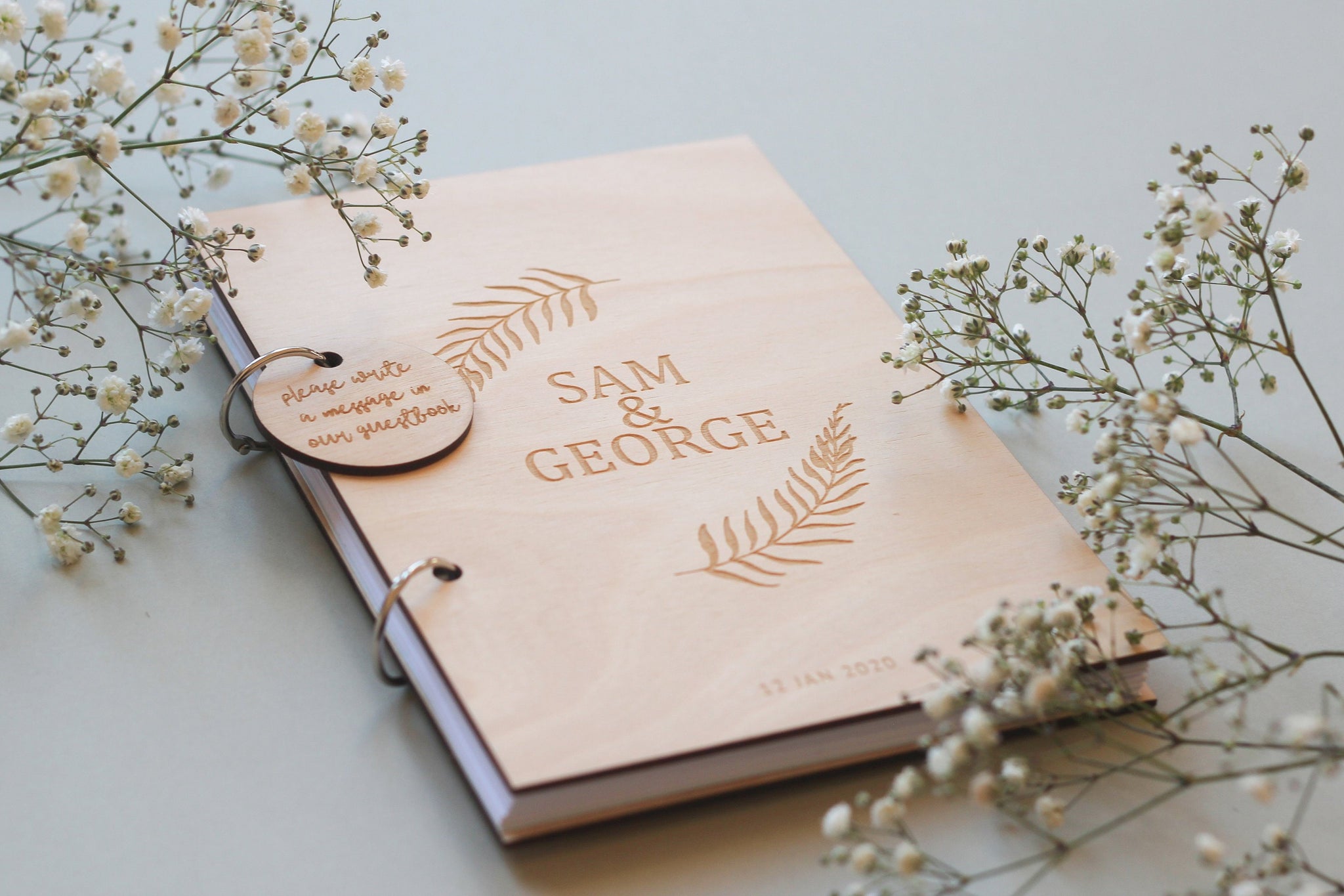 Wreath Guestbook, Boho Guestbook