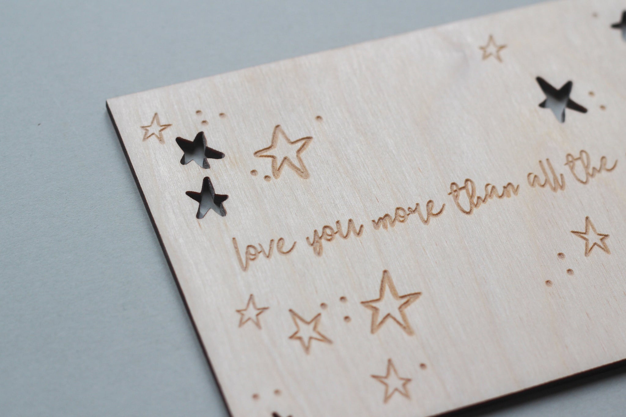 Love You Card, Wooden Valentine's Card