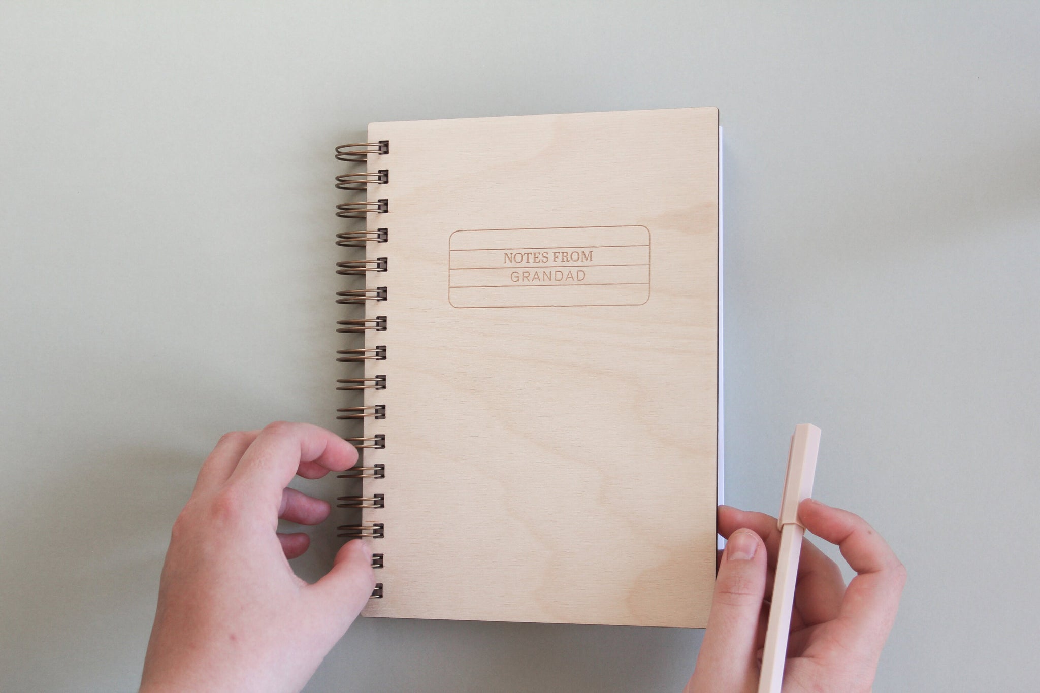 Personalized Wooden Notebook Engraved And Spiral Bound, Personalized Journal