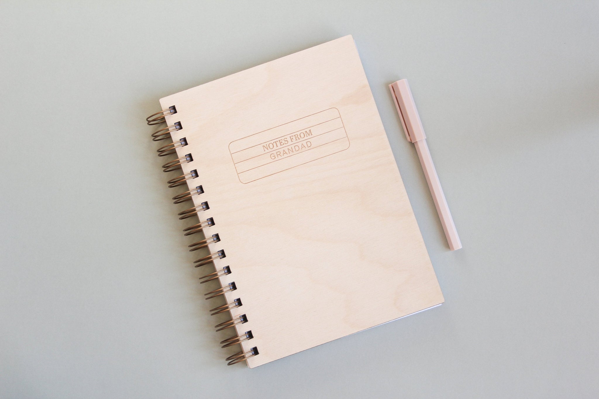 Personalized Wooden Notebook Engraved And Spiral Bound, Personalized Journal