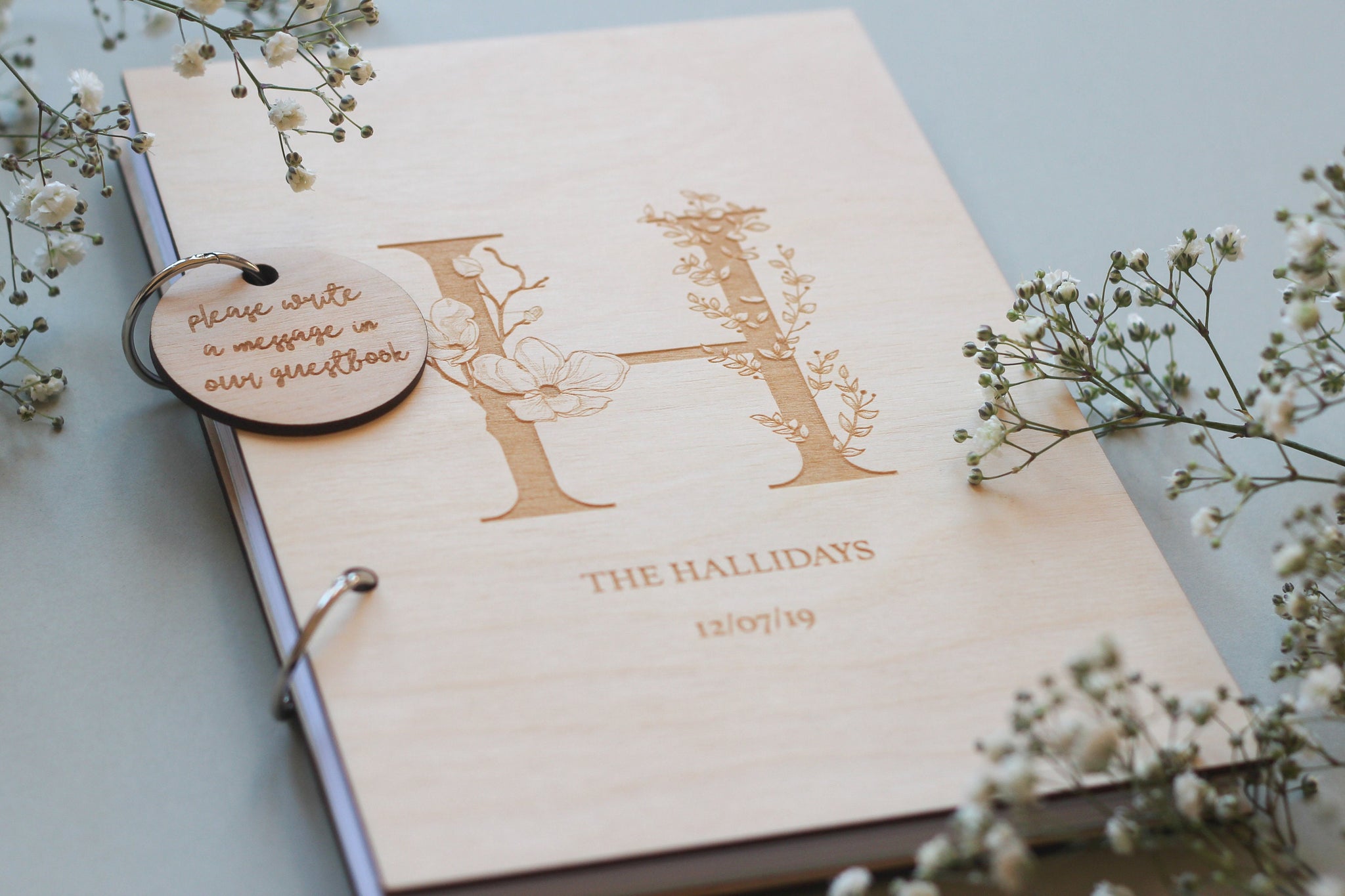Wedding Guest Book Wedding Guestbook Guest Book Wedding Album Wood Wooden Guest Book Guestbook Wedding Initial Monogram Album Personalised
