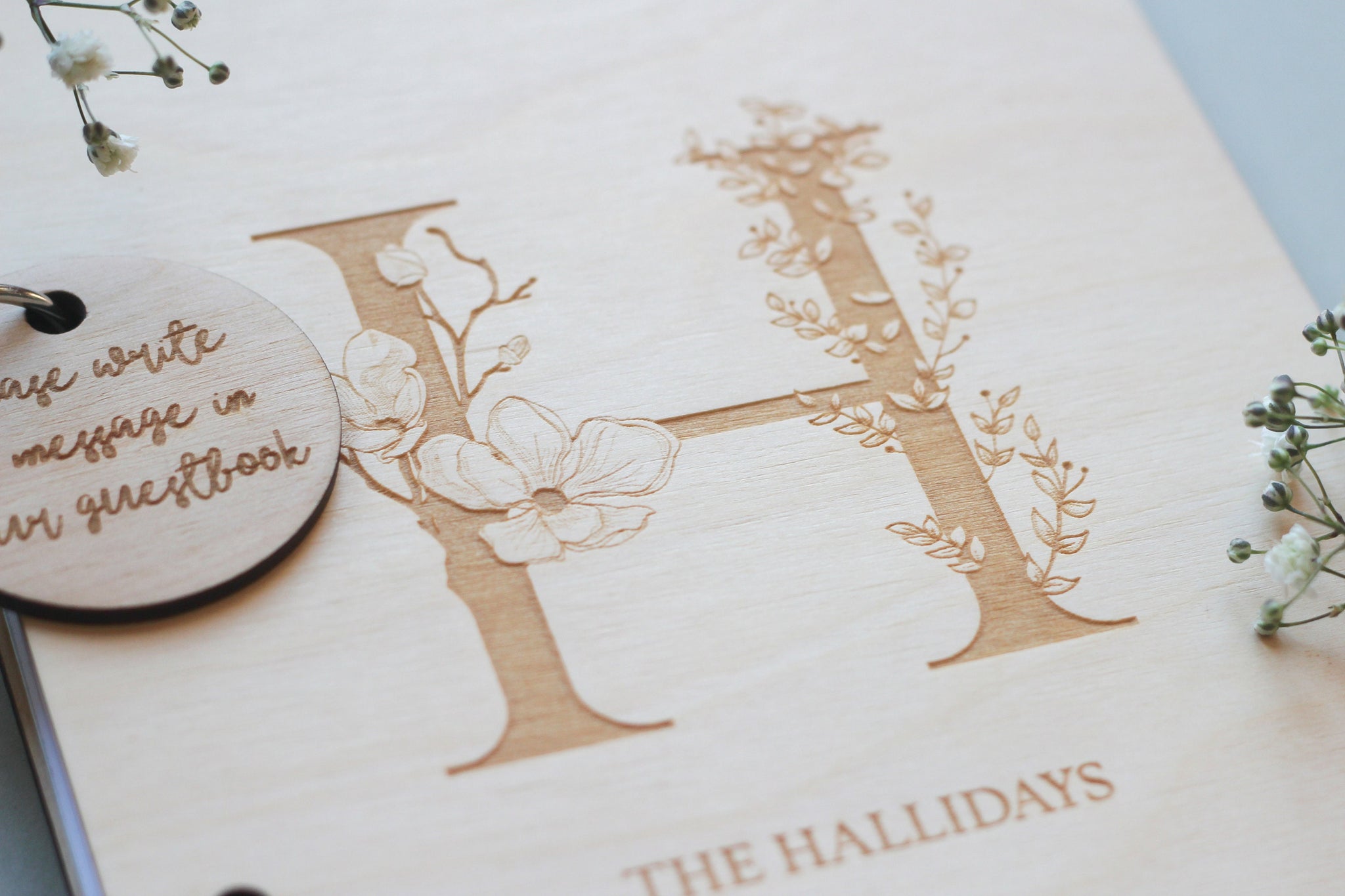 Wedding Guest Book Wedding Guestbook Guest Book Wedding Album Wood Wooden Guest Book Guestbook Wedding Initial Monogram Album Personalised