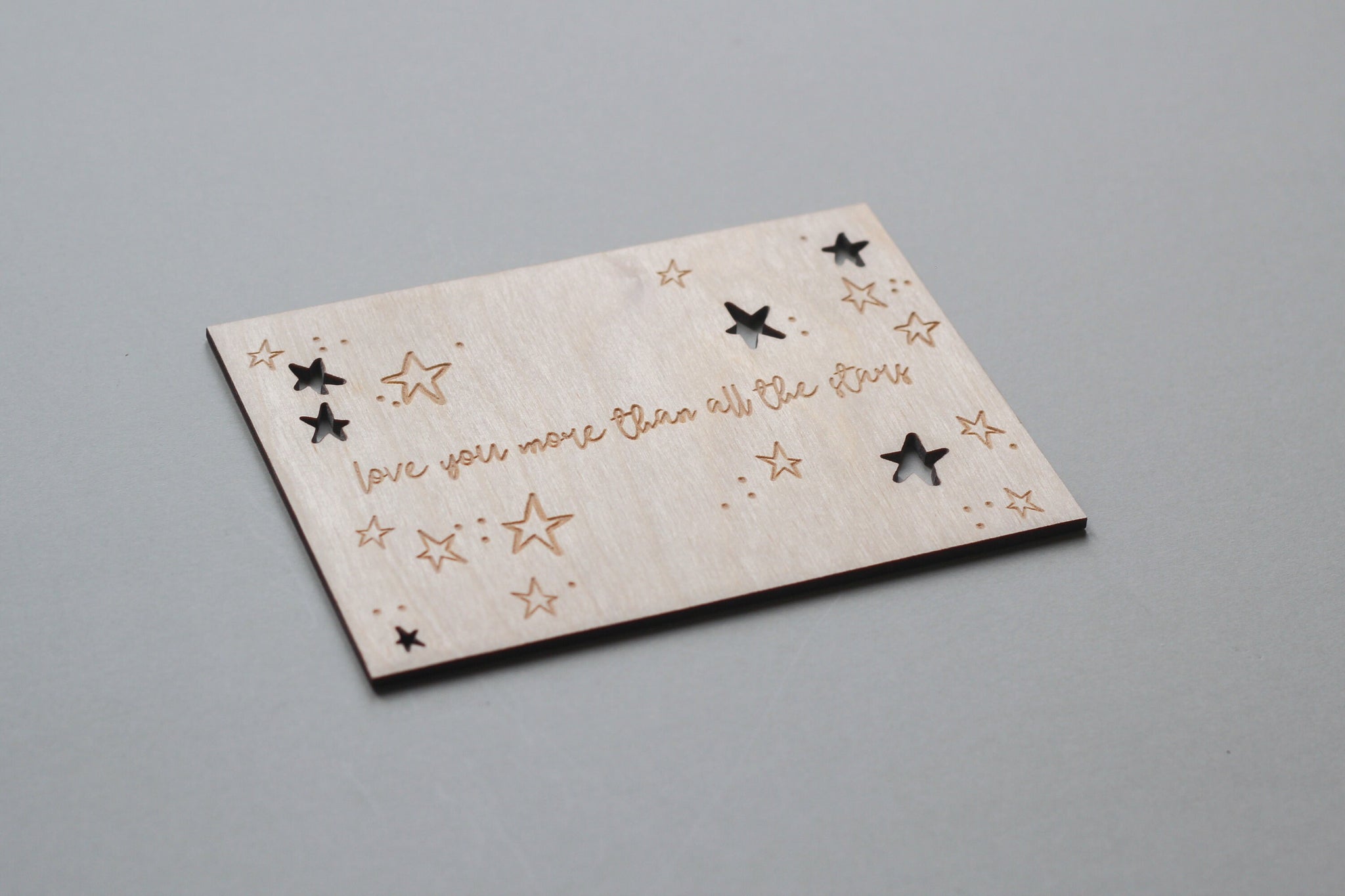 Love You Card, Wooden Valentine's Card