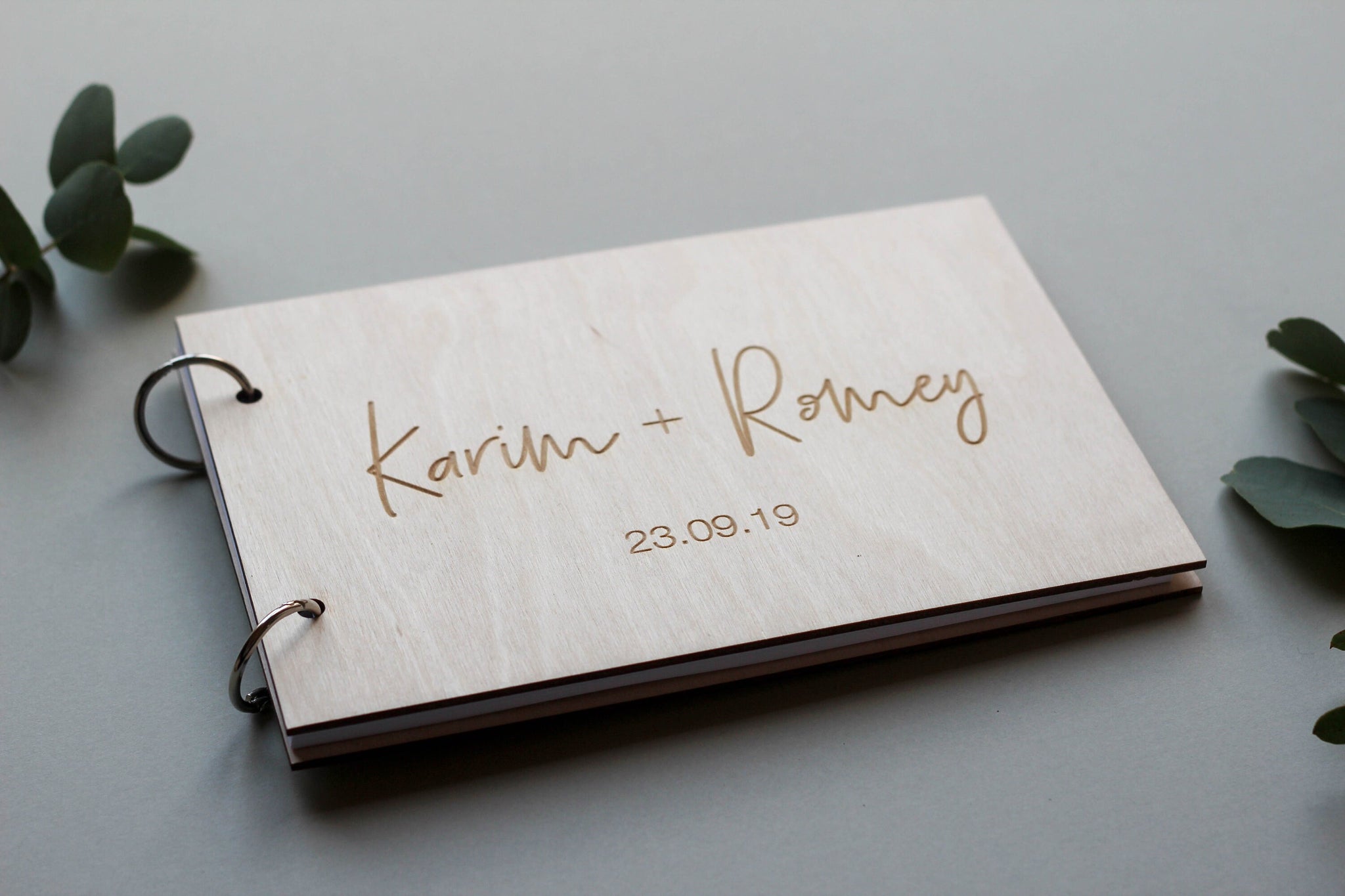 Wooden Wedding Guest Book, Wooden Guestbook