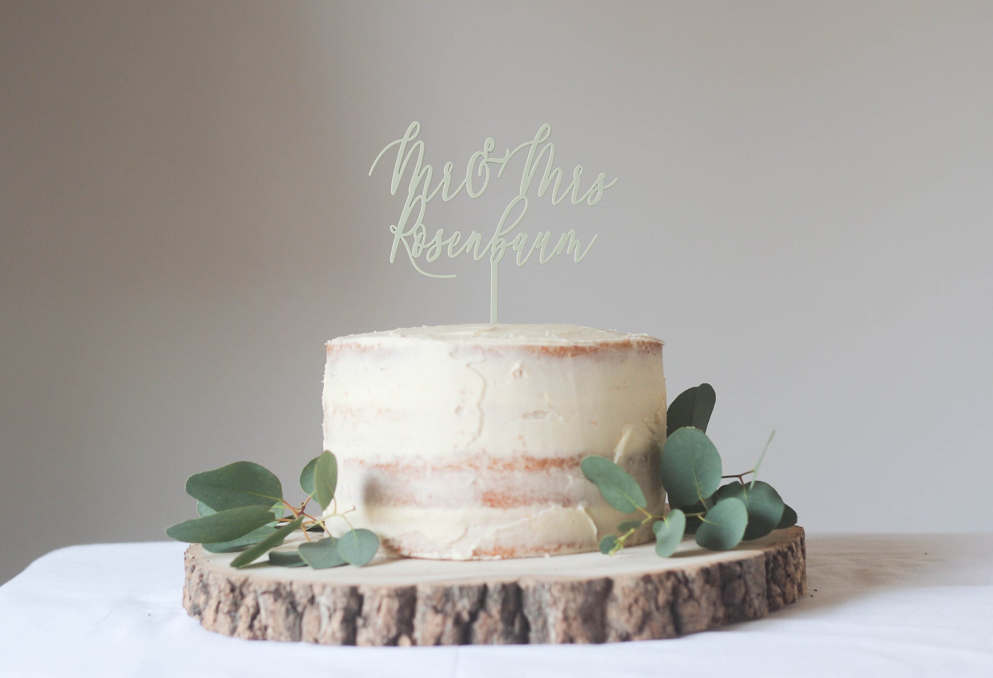 Custom Mr And Mrs Wedding Cake Topper - A Modern Surname Wedding Cake Topper