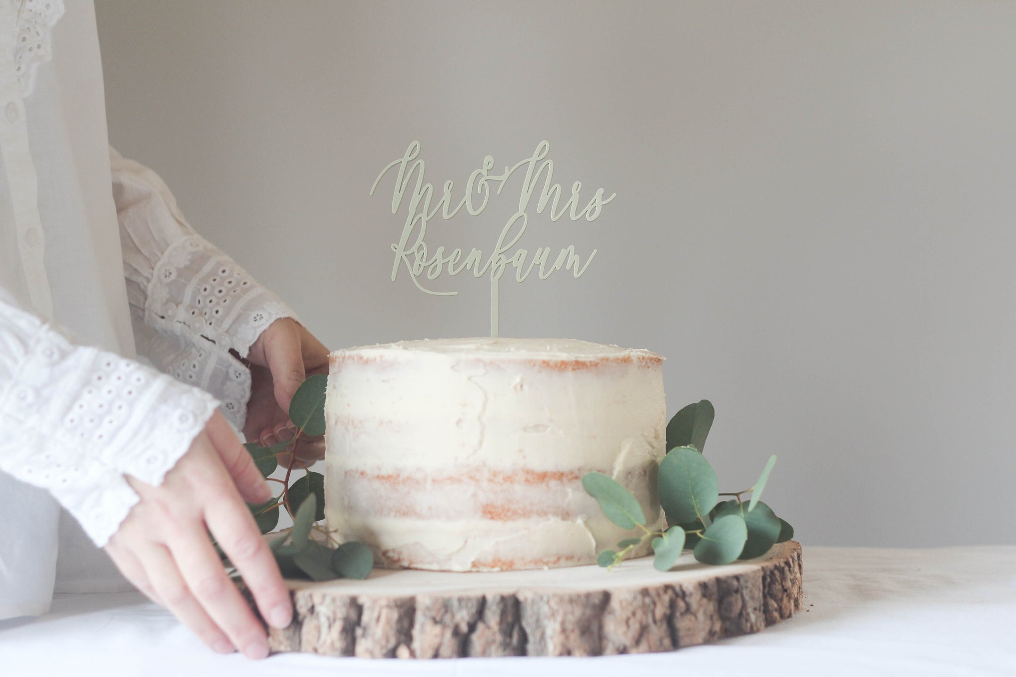 Custom Mr And Mrs Wedding Cake Topper - A Modern Surname Wedding Cake Topper