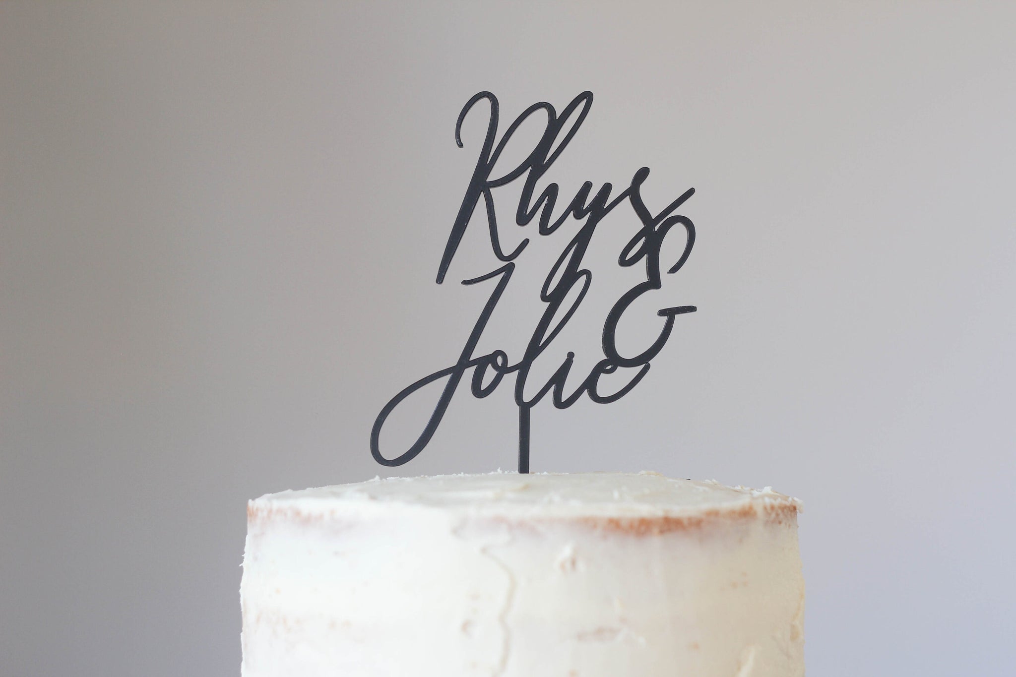Contemporary Wedding Cake Topper With The Bride And Groom's First Name