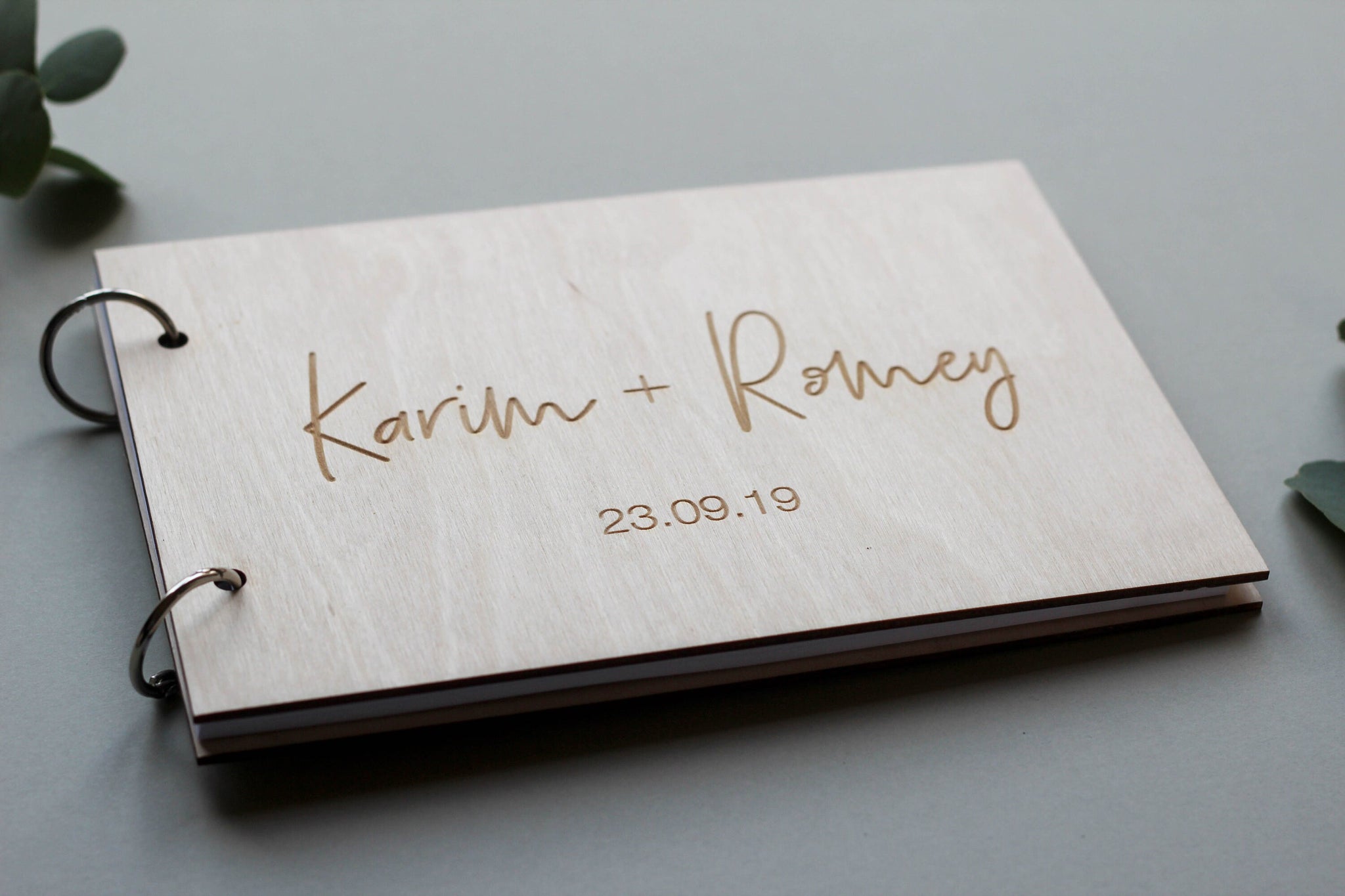 Wooden Wedding Guest Book, Wooden Guestbook