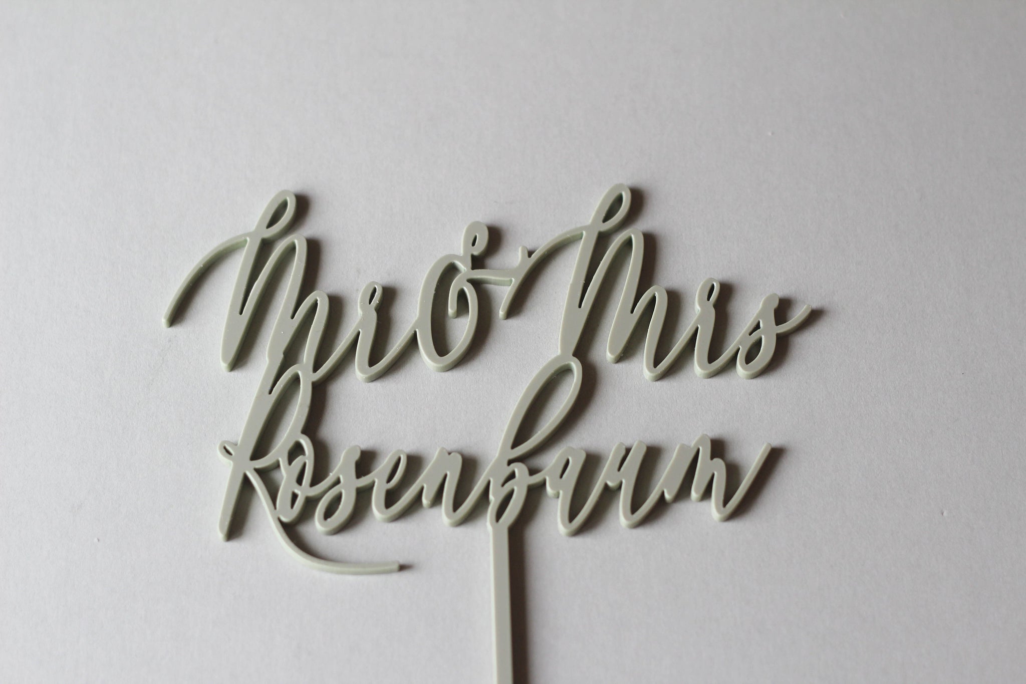 Custom Mr And Mrs Wedding Cake Topper - A Modern Surname Wedding Cake Topper