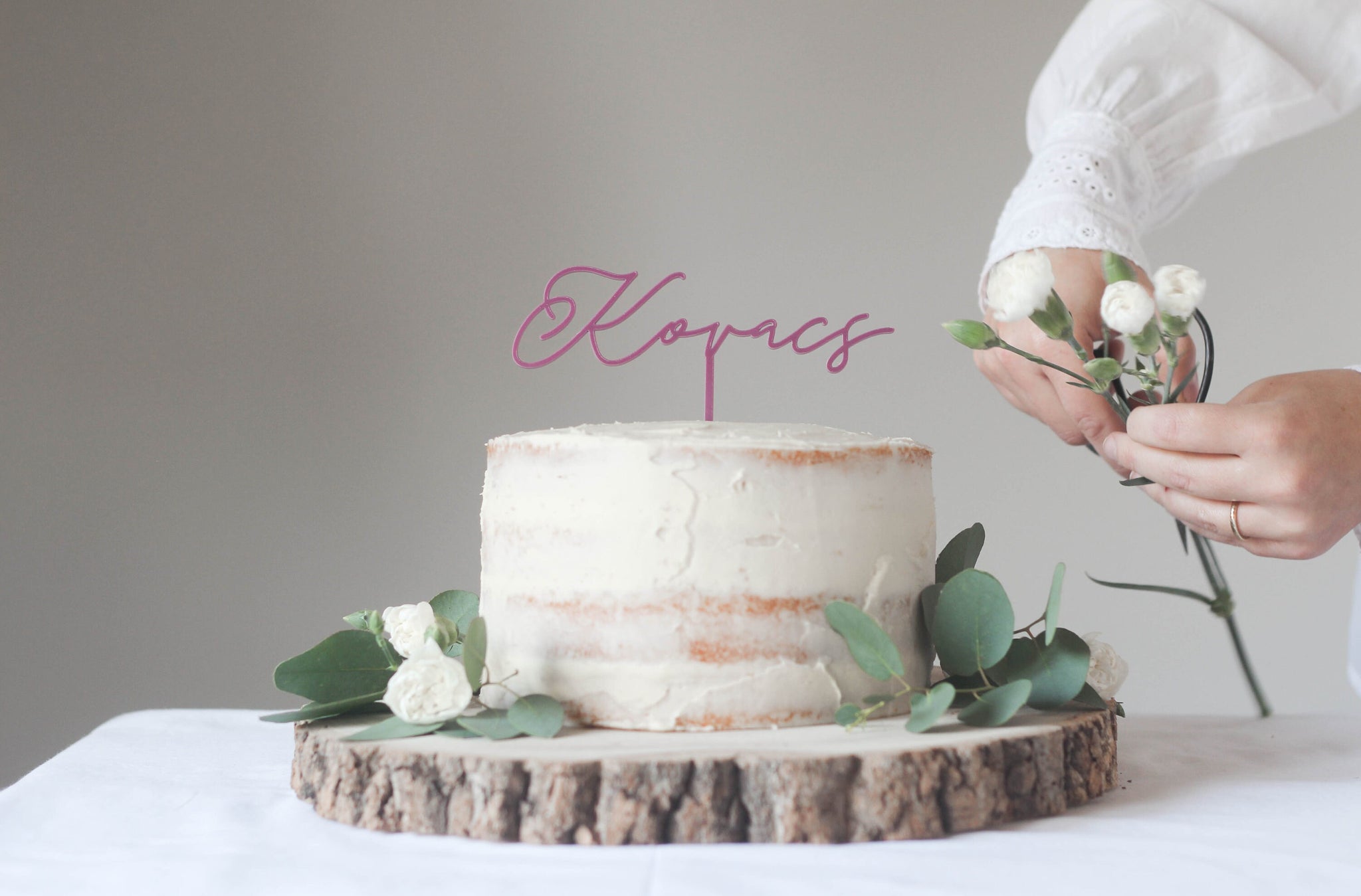 Surname Wedding Cake Topper - A Minimal Wedding Cake Topper That Compliments Any Wedding Cake And Decor
