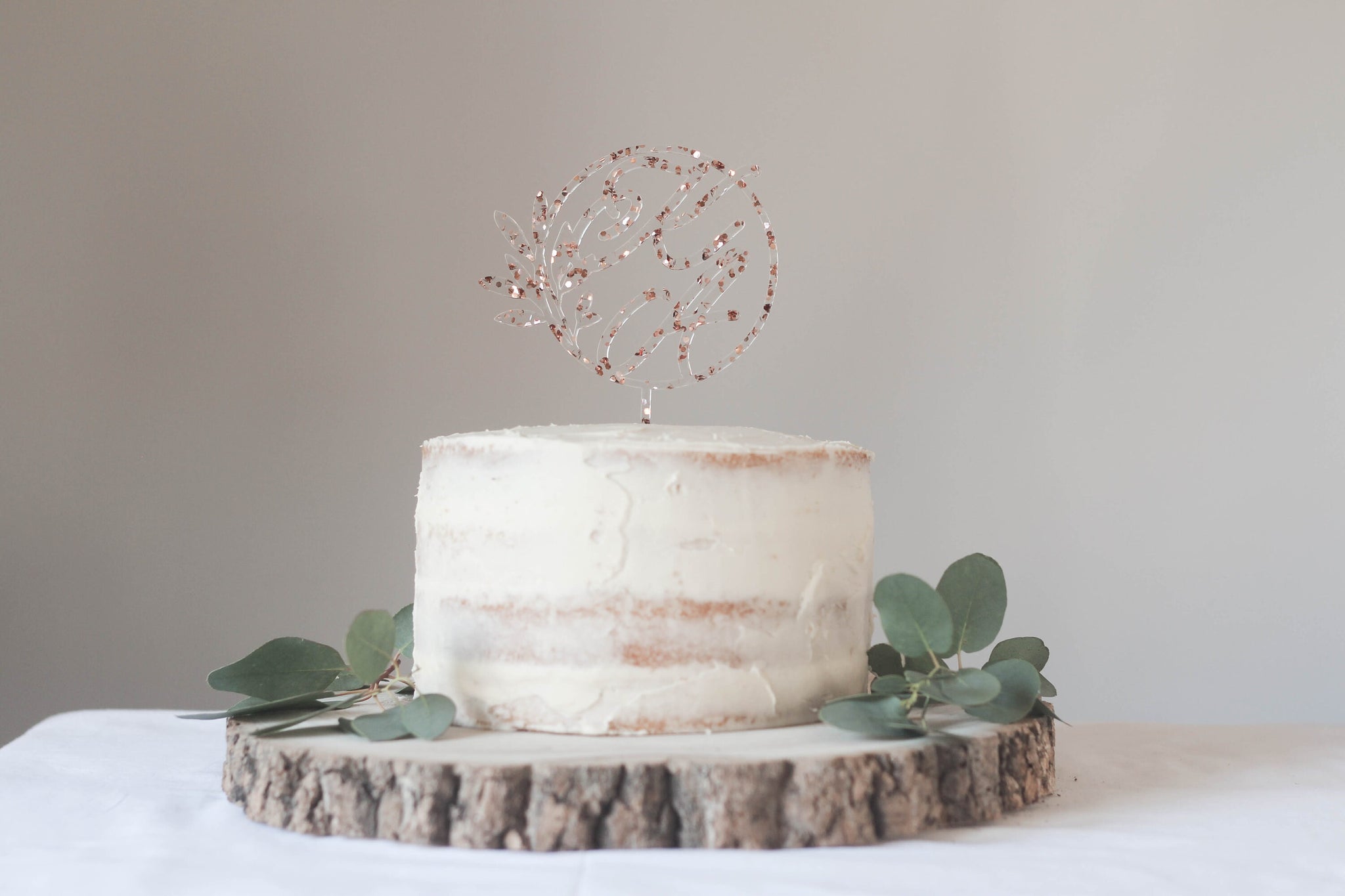 Custom Wreath Wedding Cake Topper Personalised With Initials