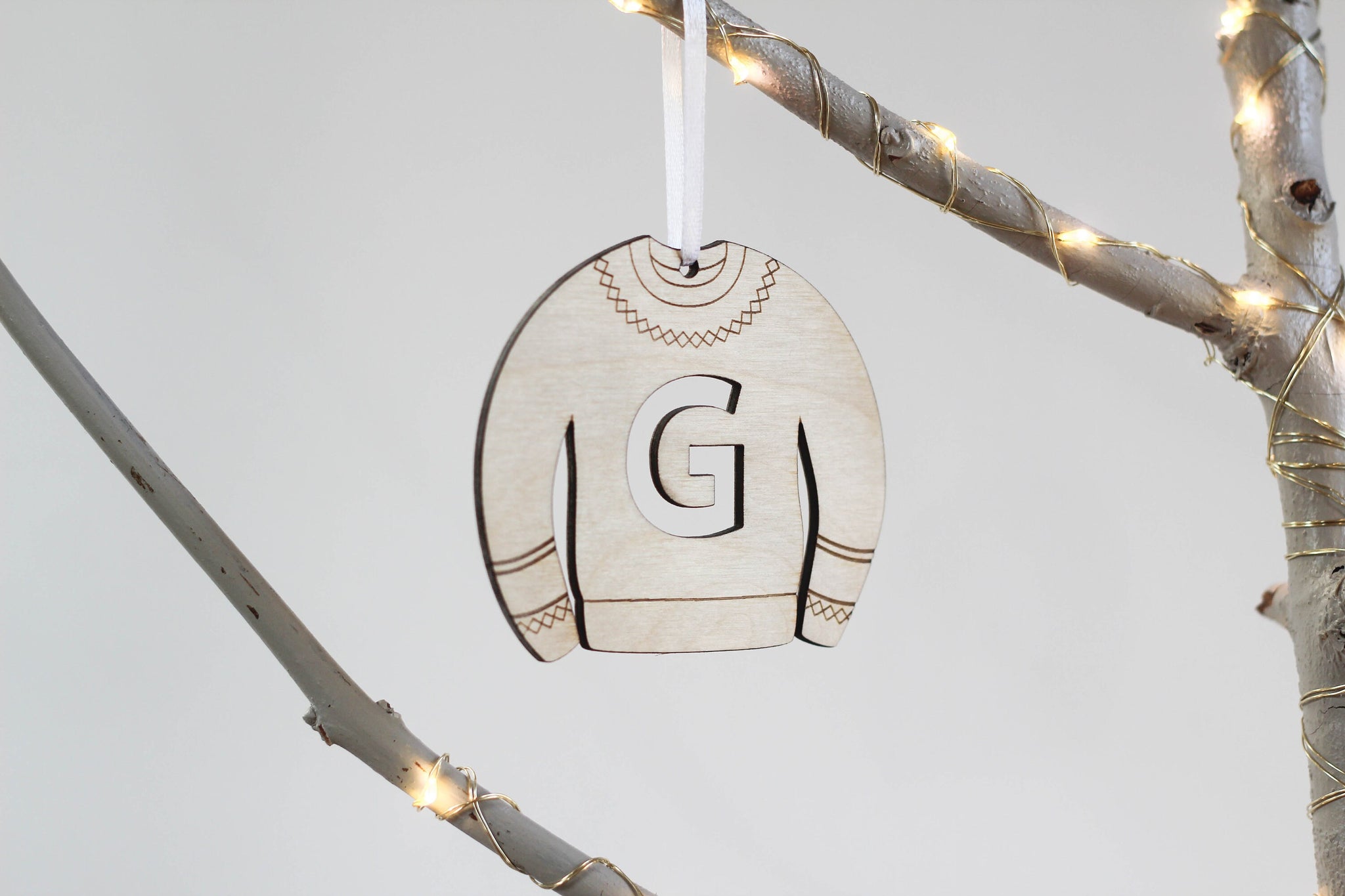 Personalised Initial Ornament, Kids Christmas Bauble