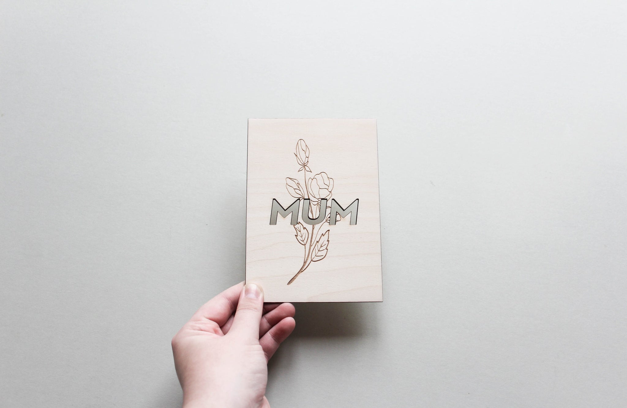 Mother's Day Card, Wooden Love Card