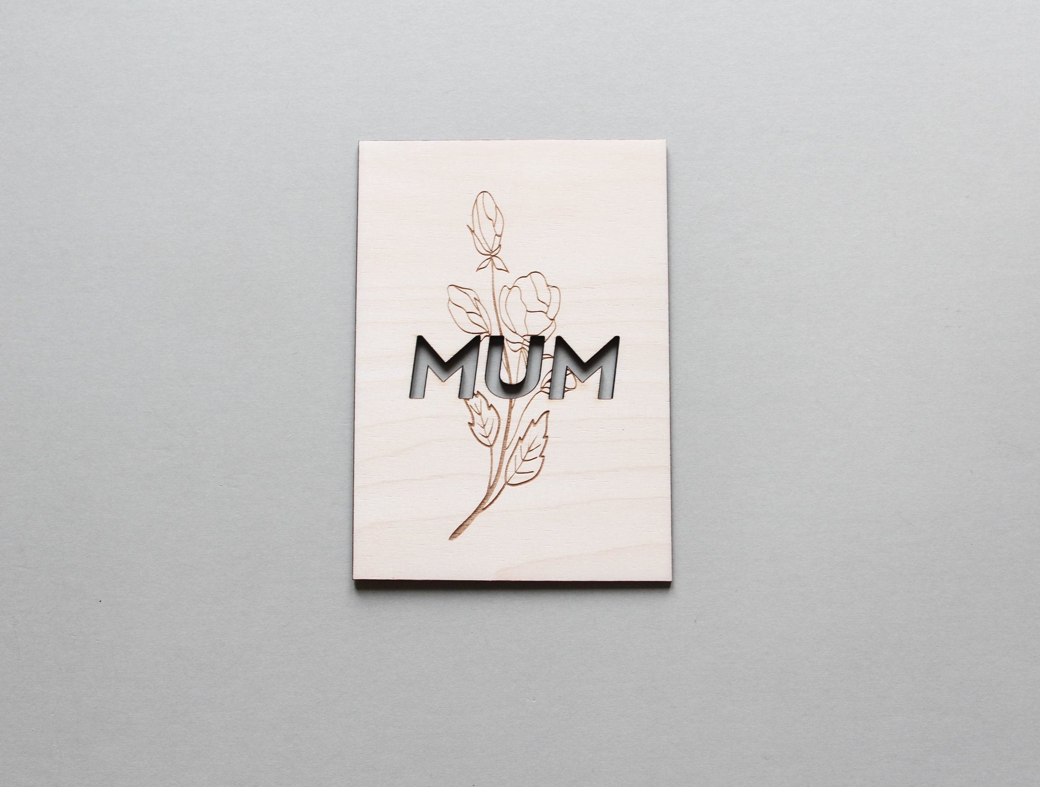 Mother's Day Card, Wooden Love Card