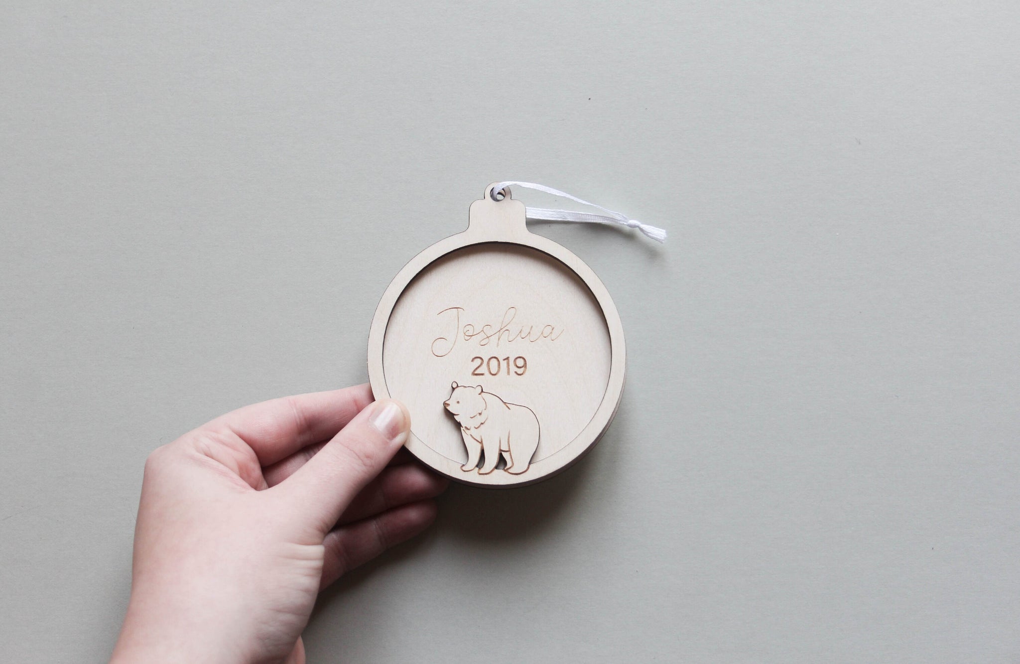 Baby's First Christmas Ornament Personalized - Custom Bear Christmas Tree Decor - Christmas Gift - Baby Shower Gift