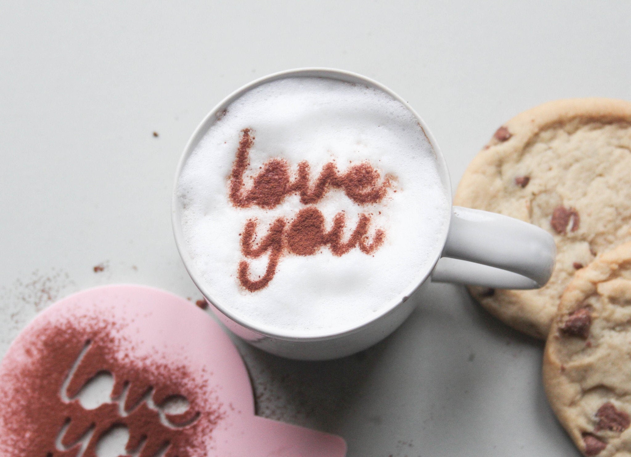 Valentine's Day Gift, Coffee Stencil