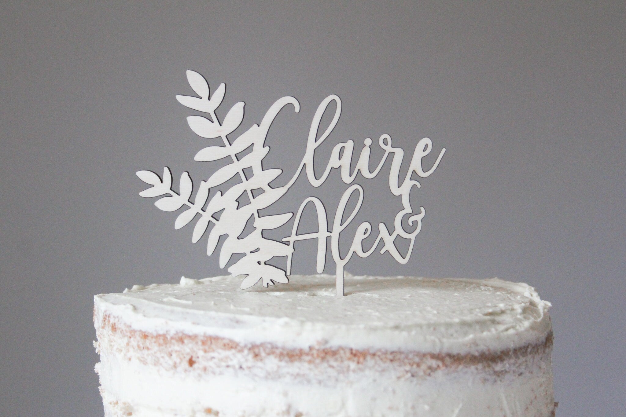 Custom Wedding Cake Topper, Floral Wedding Cake Topper