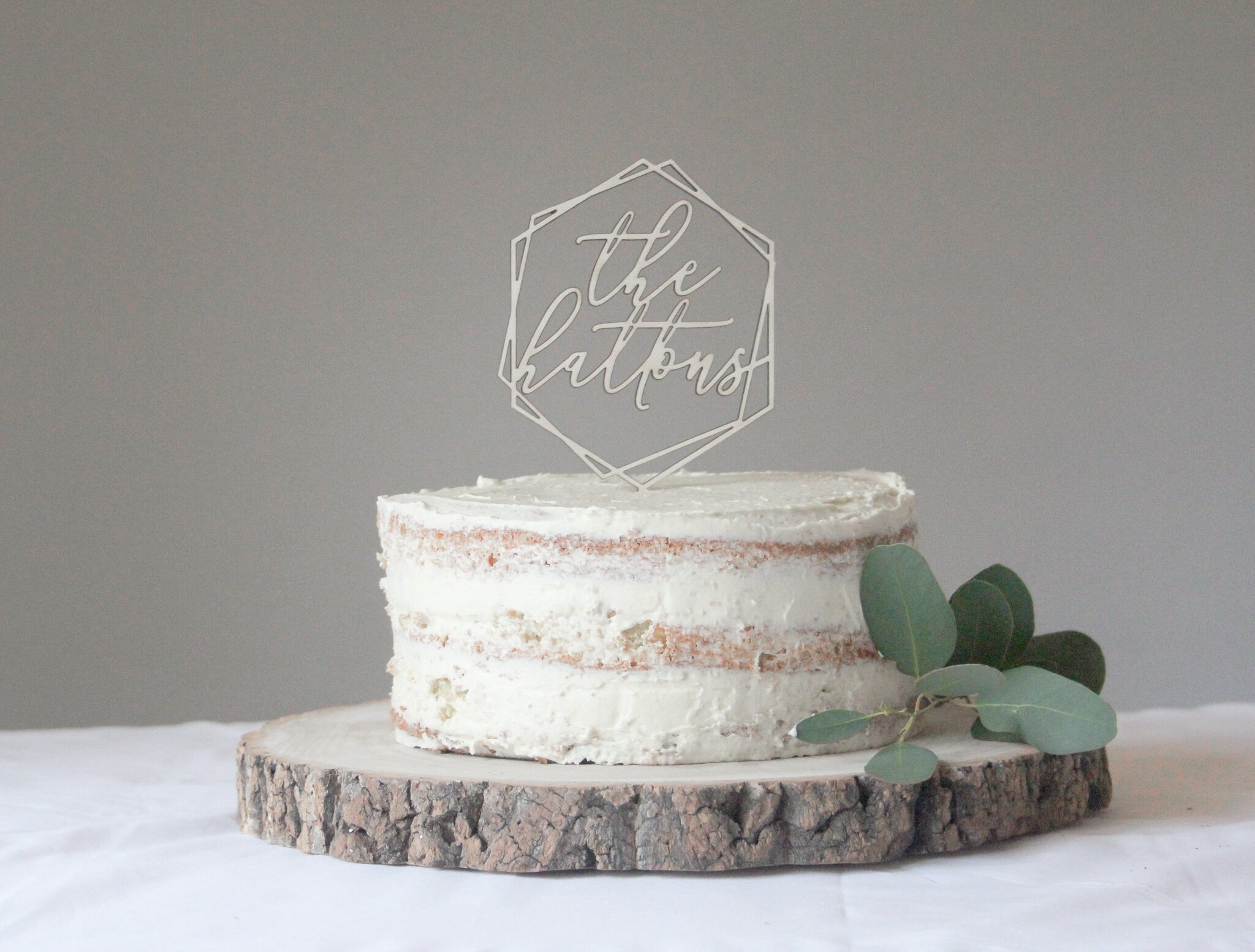 Surname Wedding Cake Topper, Minimal Wedding Cake Topper