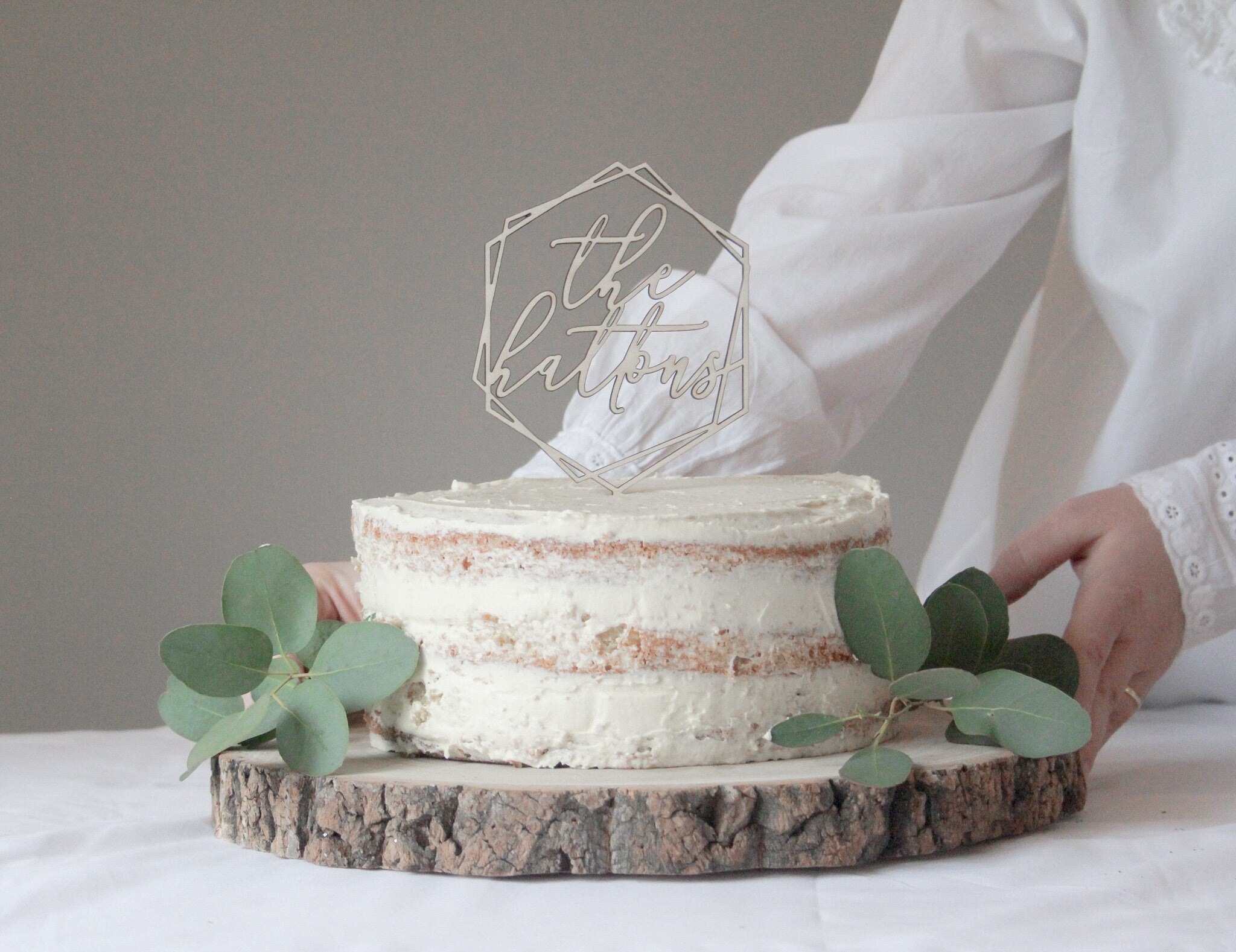 Surname Wedding Cake Topper, Minimal Wedding Cake Topper