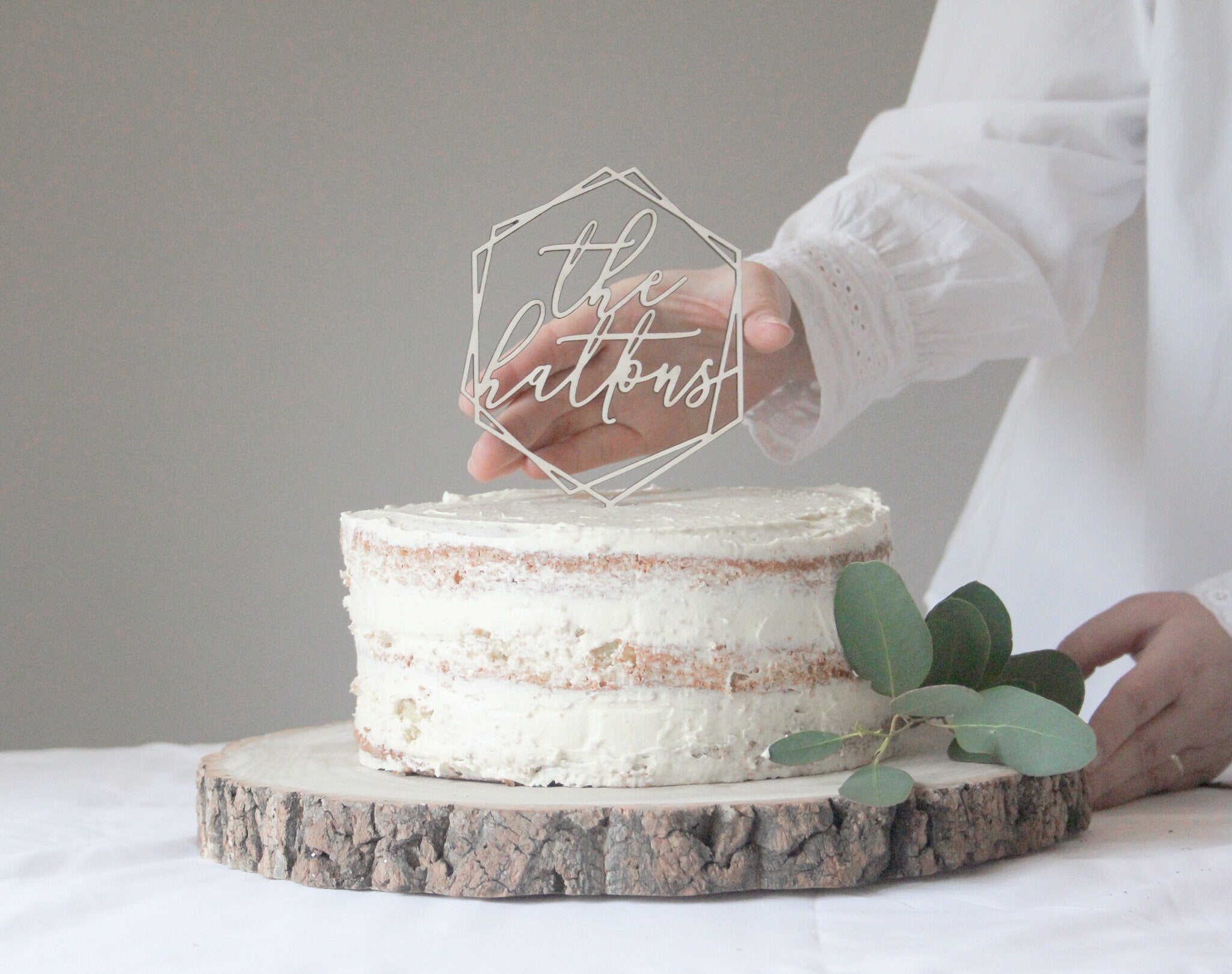 Surname Wedding Cake Topper, Minimal Wedding Cake Topper