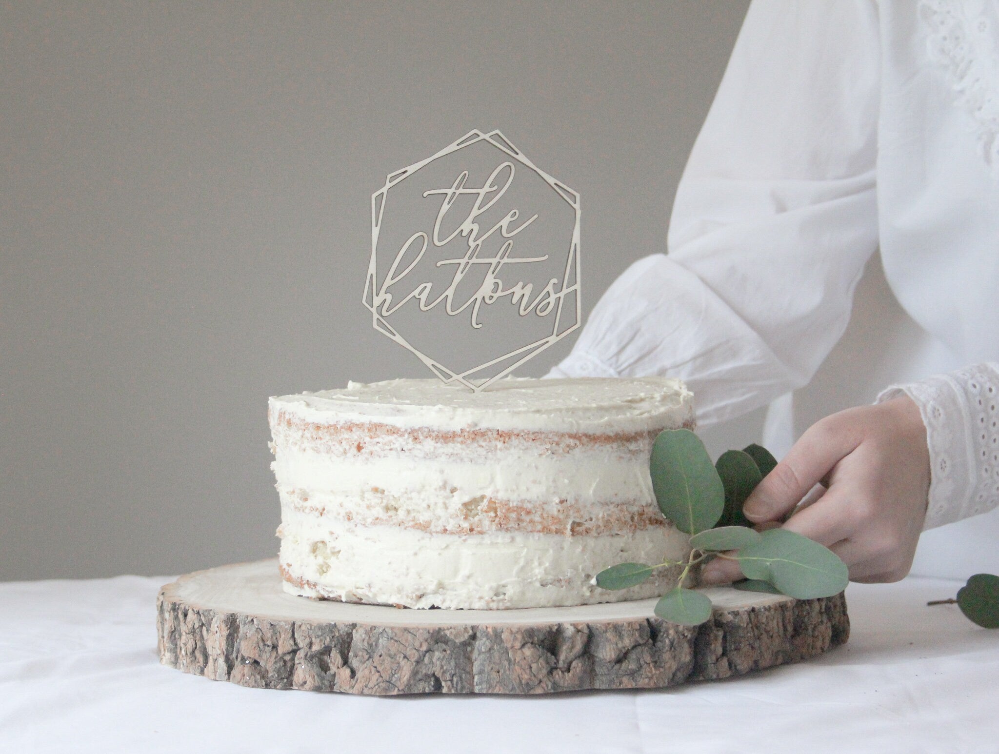 Surname Wedding Cake Topper, Minimal Wedding Cake Topper