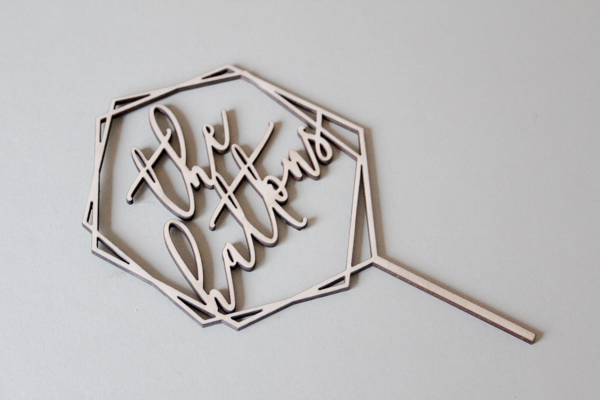 Surname Wedding Cake Topper, Minimal Wedding Cake Topper