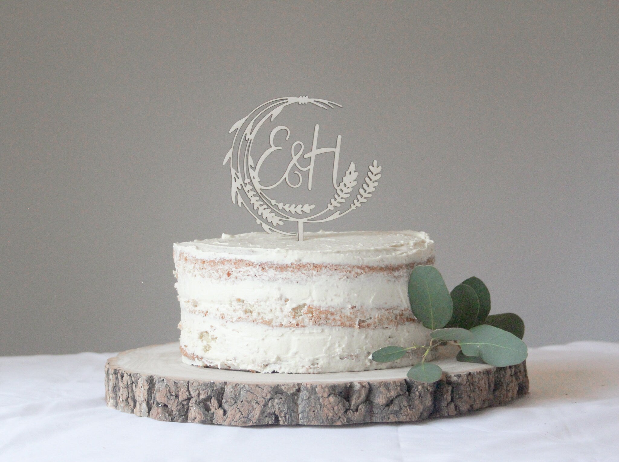 Rustic Wedding Cake Topper, Natural Wedding Topper