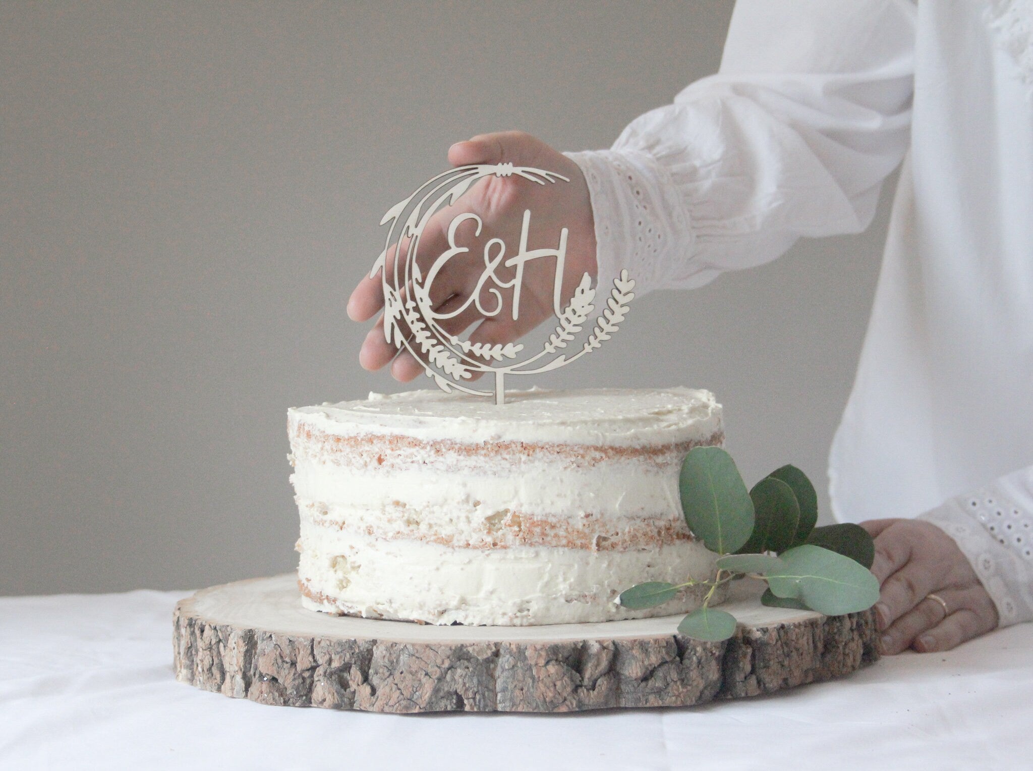 Rustic Wedding Cake Topper, Natural Wedding Topper