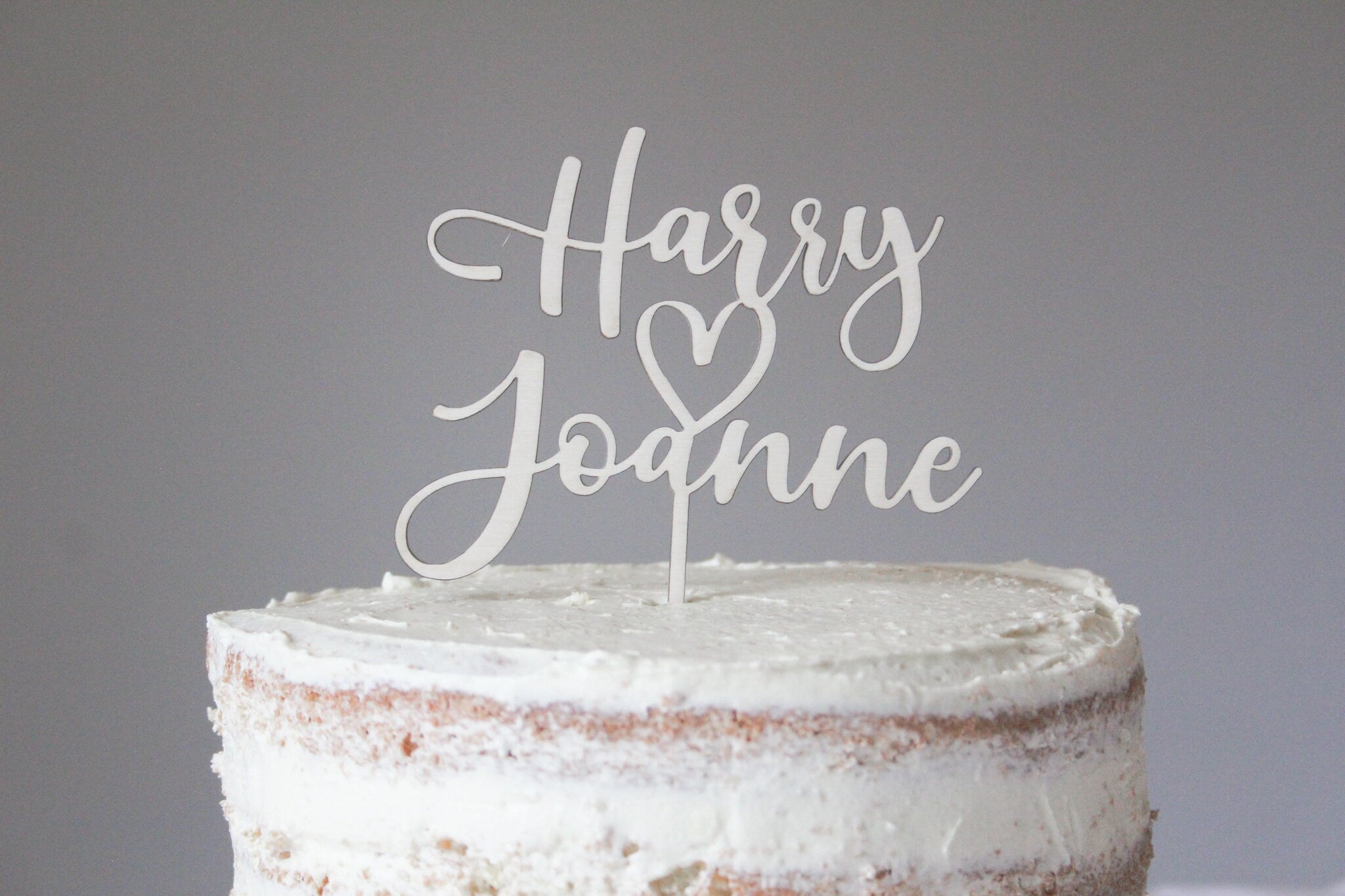 Custom Cute Heart Wedding Cake Topper, Heart Wedding Topper