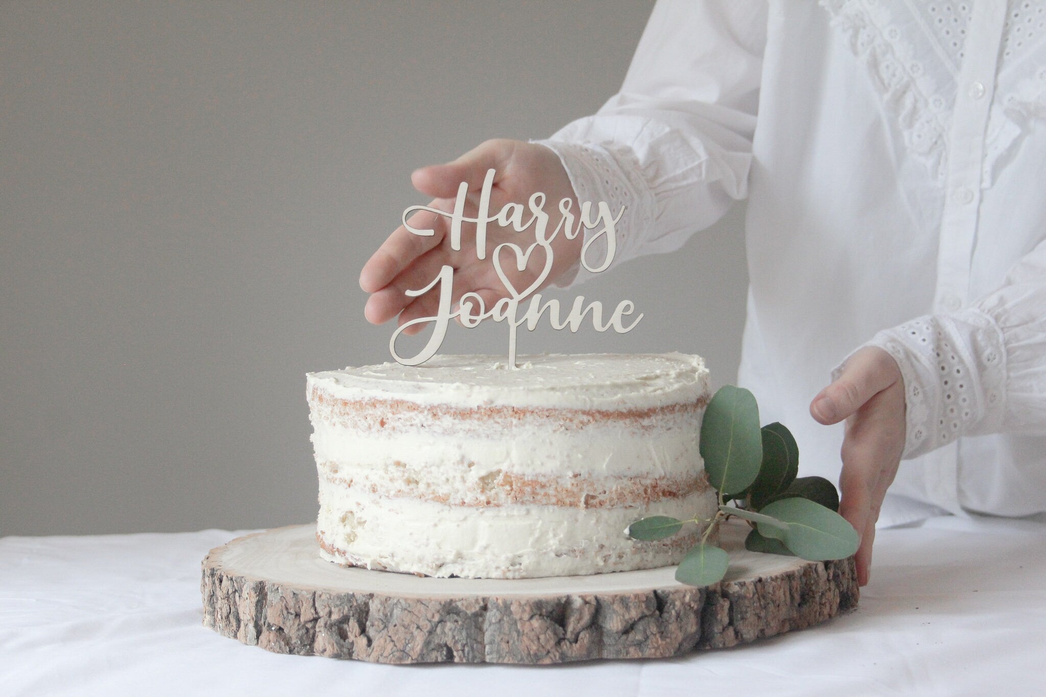 Custom Cute Heart Wedding Cake Topper, Heart Wedding Topper