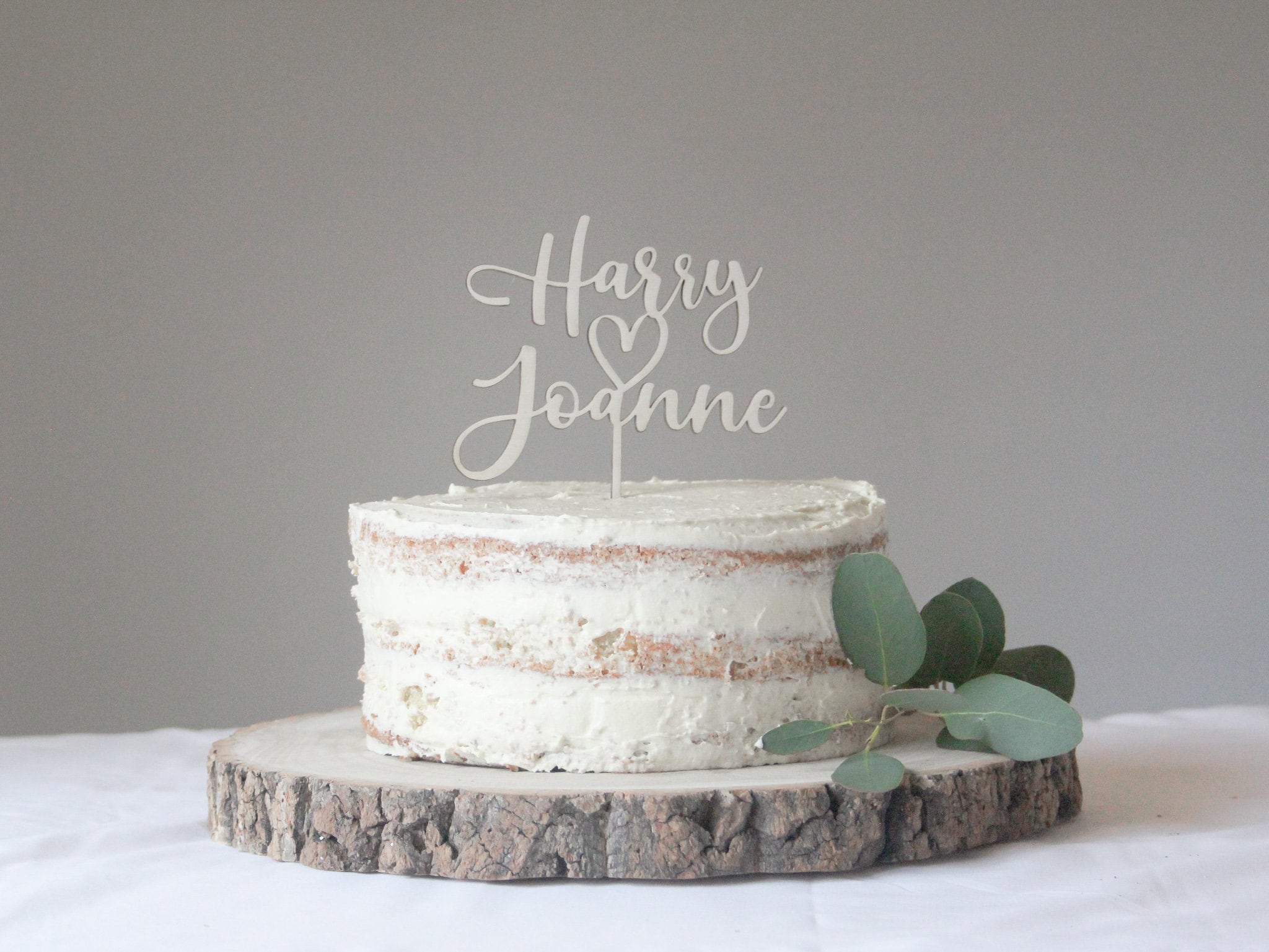 Custom Cute Heart Wedding Cake Topper, Heart Wedding Topper