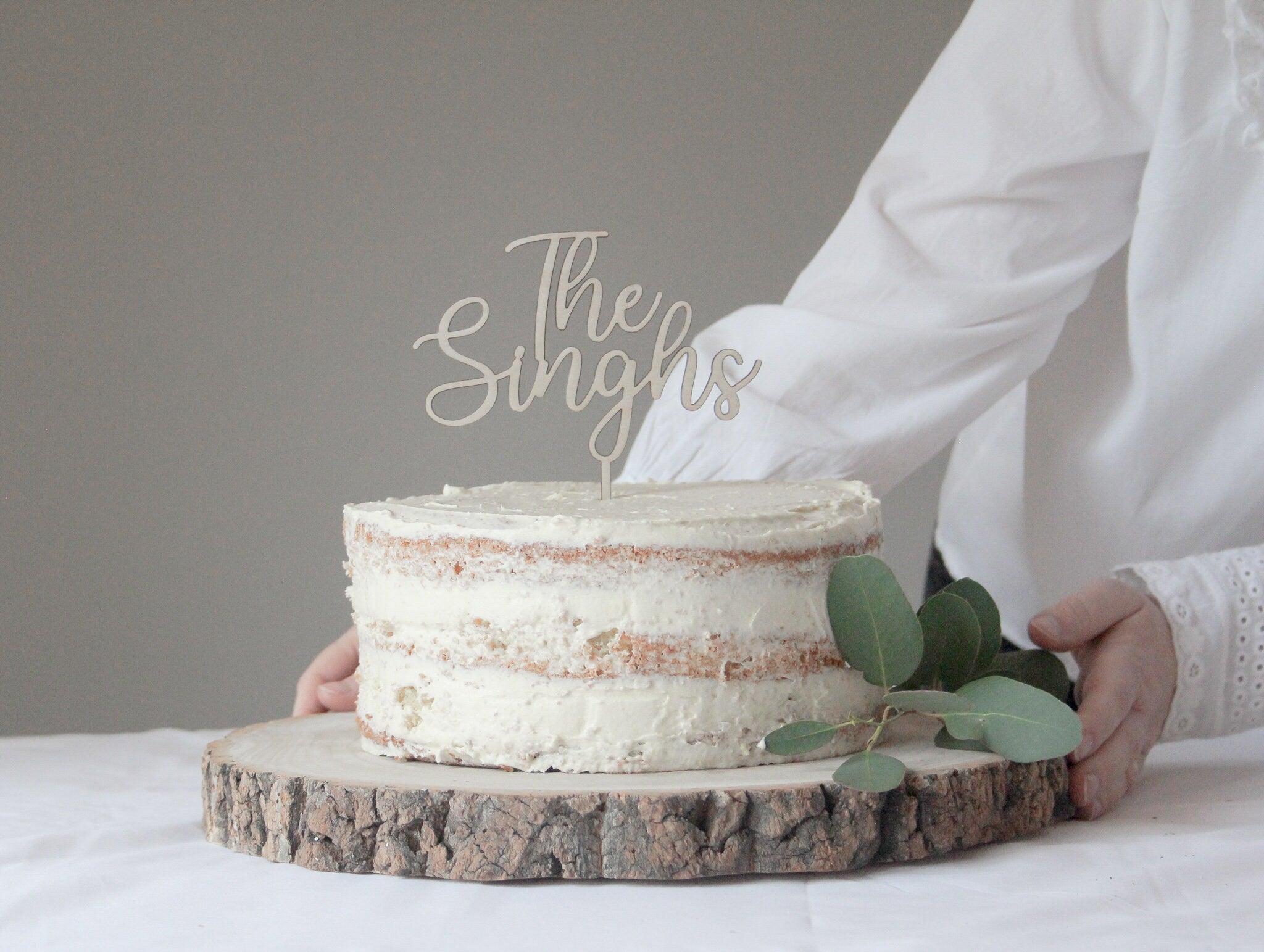 Surname Wedding Cake Topper, Minimal Wedding Topper