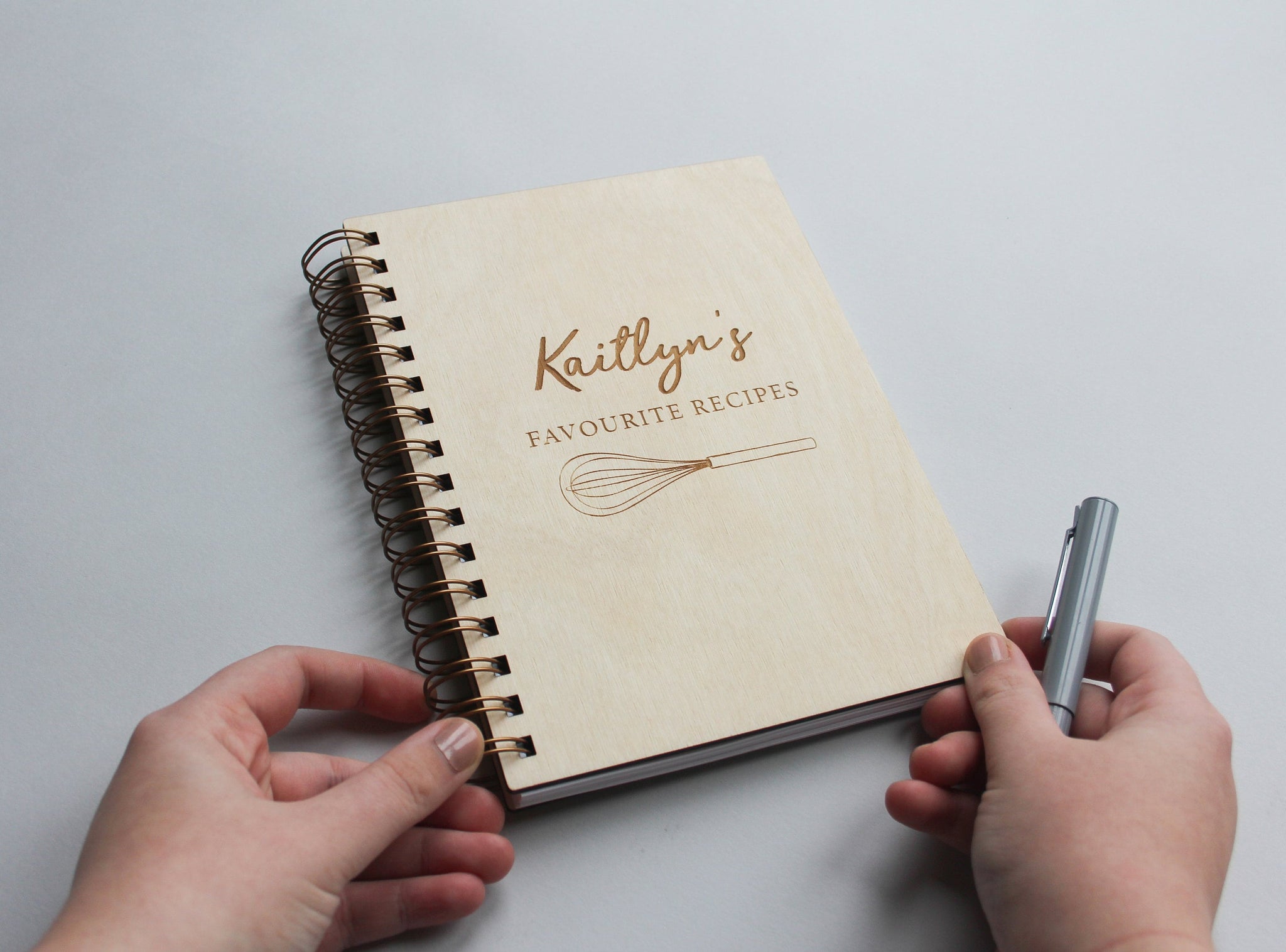 Blank Recipe Book Custom Made, Engraved And Spiral Bound